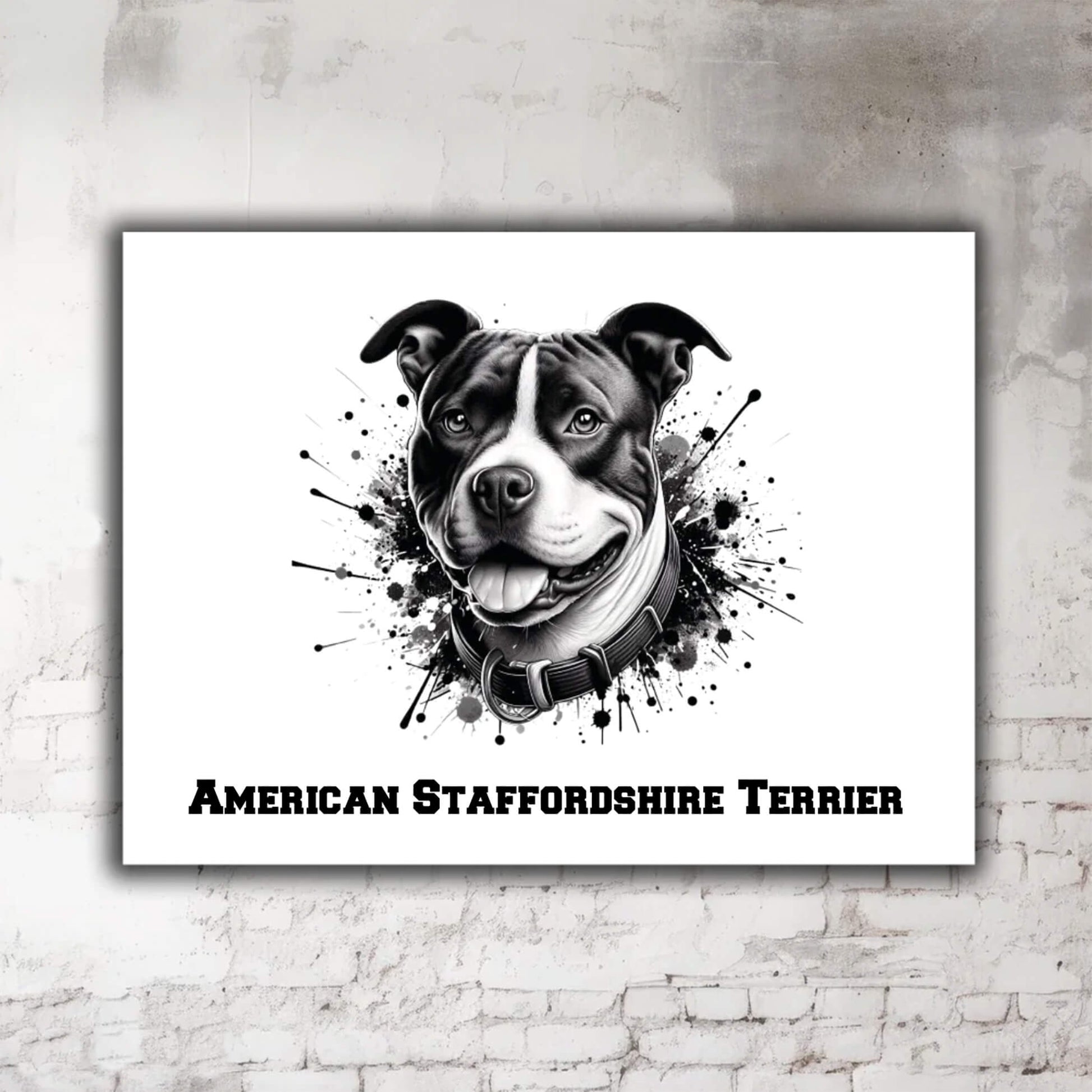 American Staffordshire Terrier Schild mit grosser Illustration Kopf