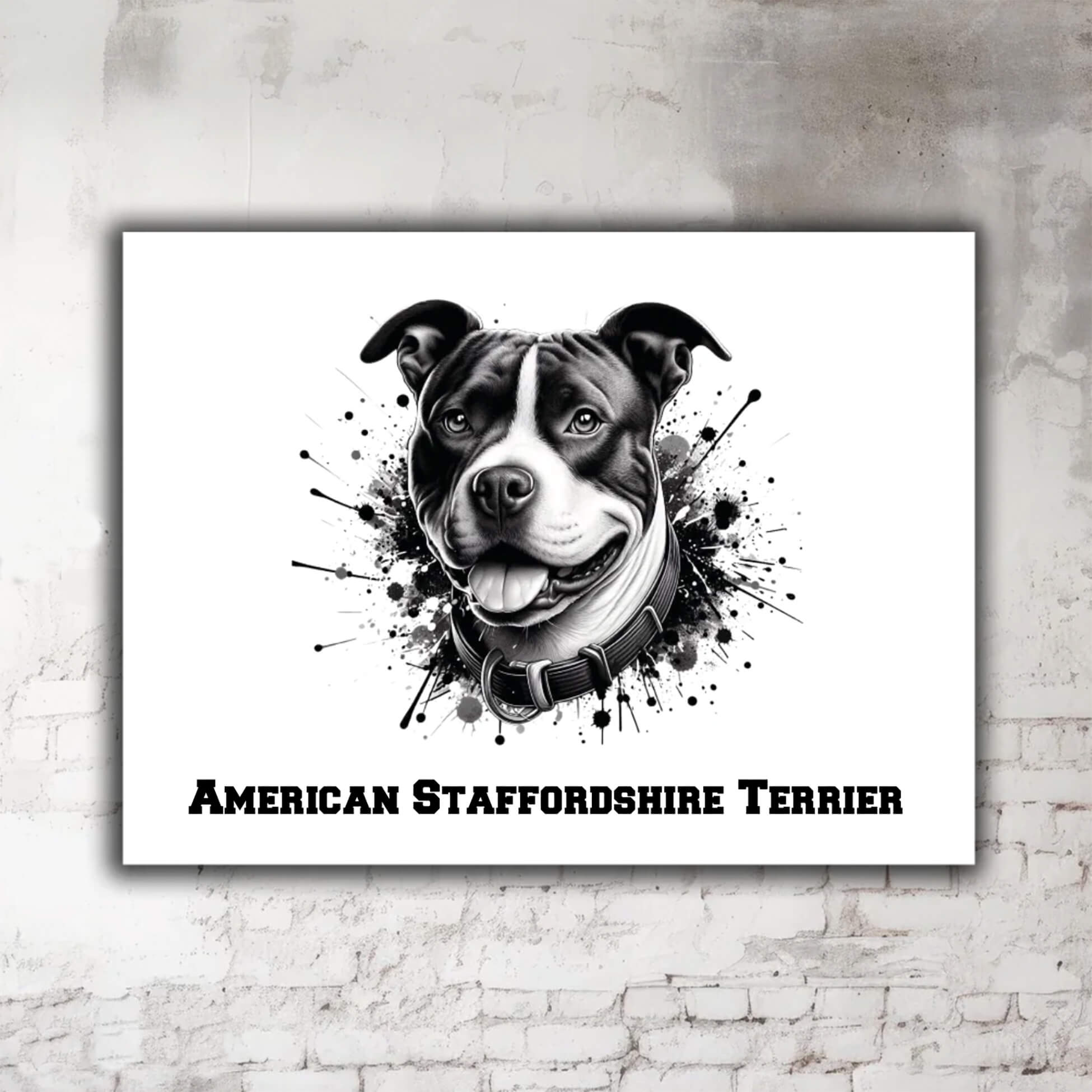 American Staffordshire Terrier Schild mit grosser Illustration Kopf