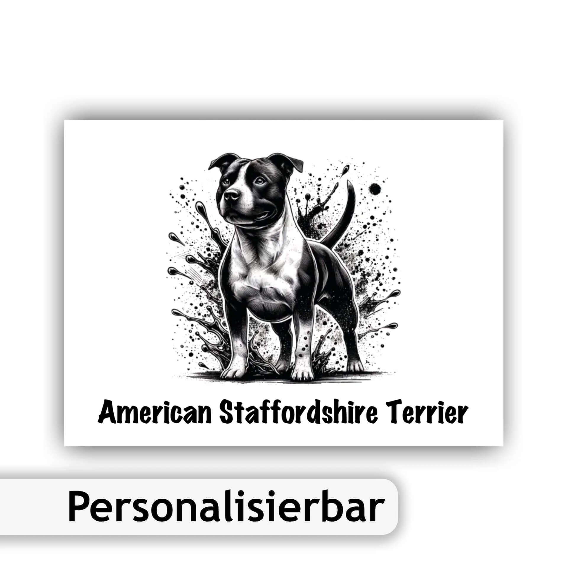 American Staffordshire Terrier Schild mit grosser Illustrationen