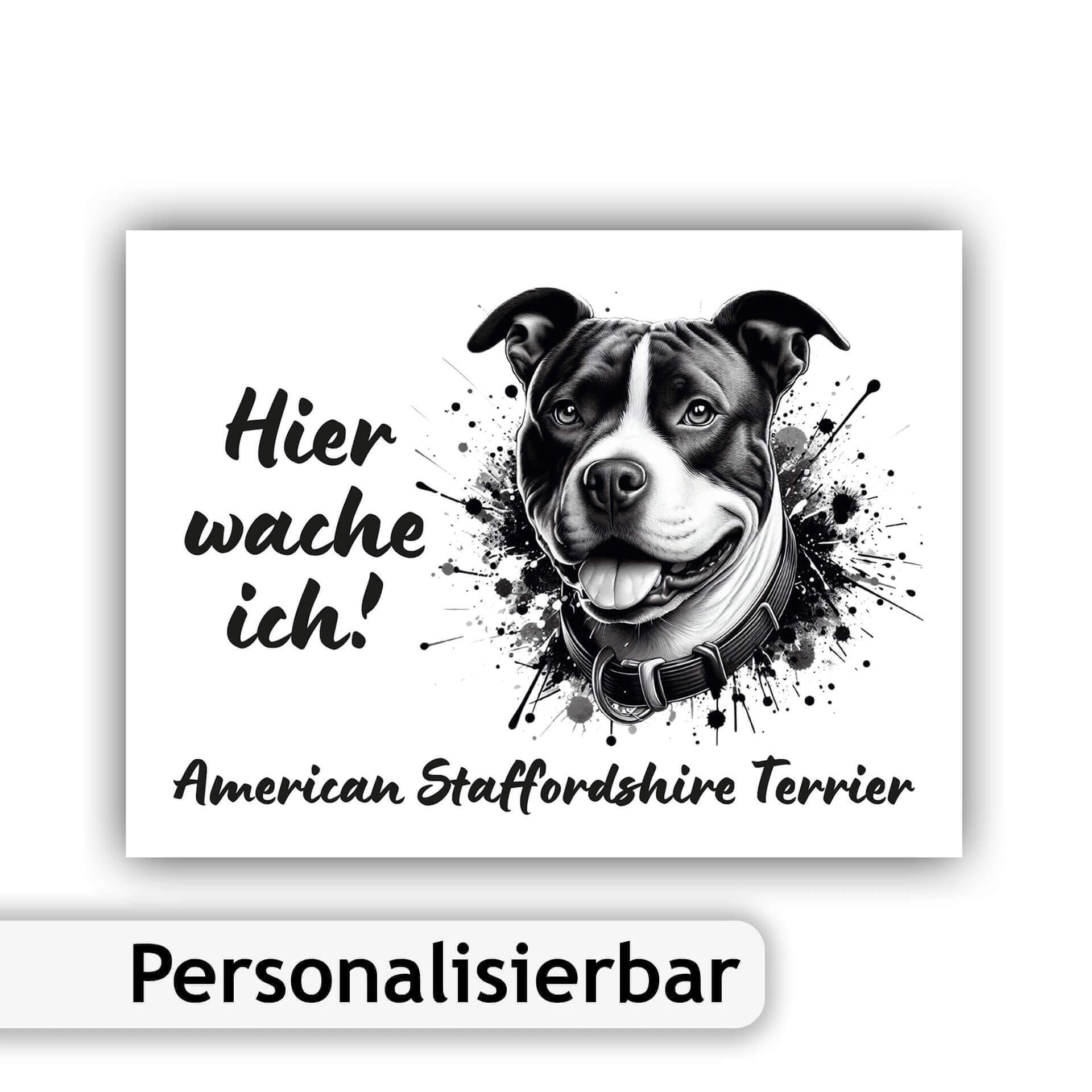 American Staffordshire Terrier Warnschild Hier wache ich Illustrationen