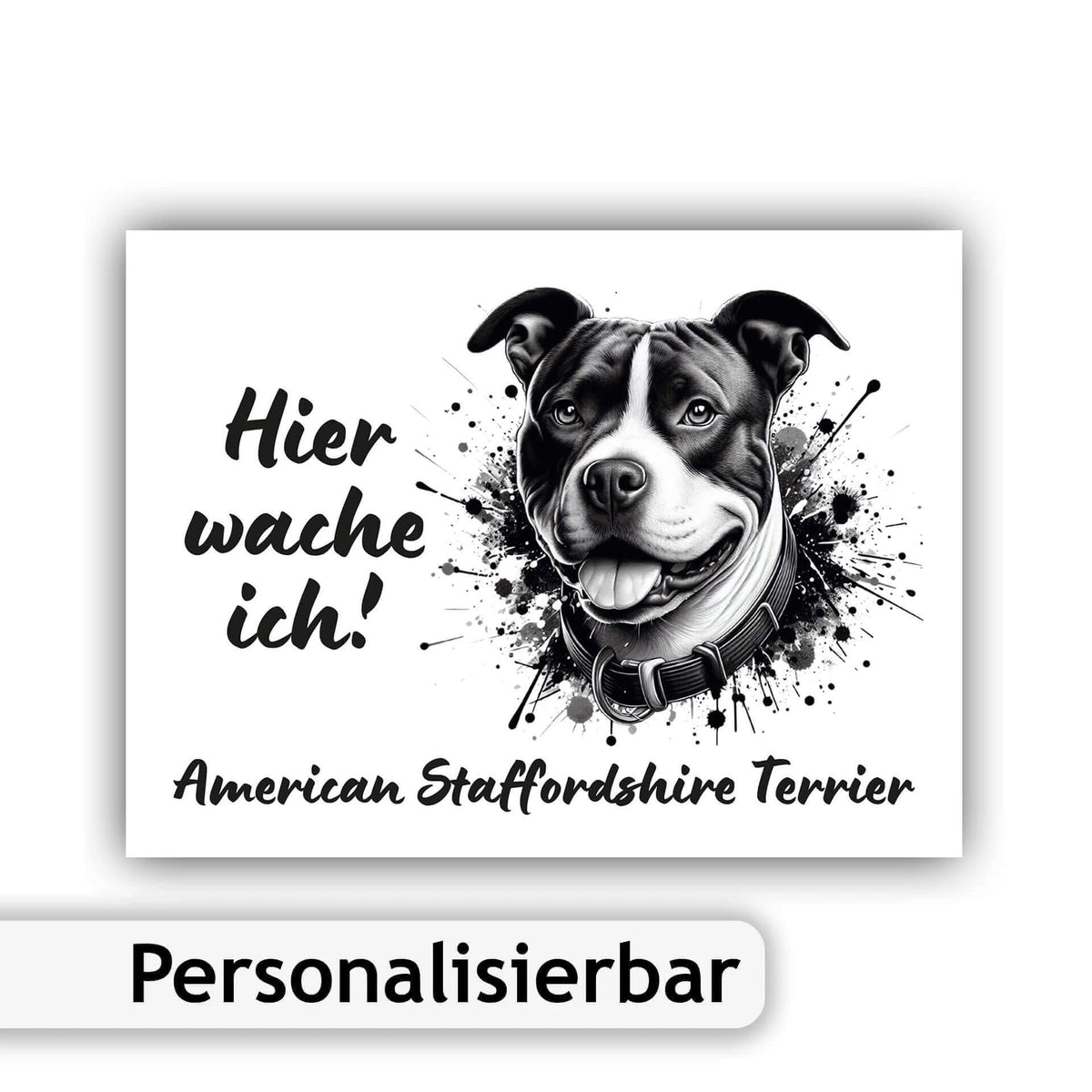 American Staffordshire Terrier Warnschild Hier wache ich Illustrationen