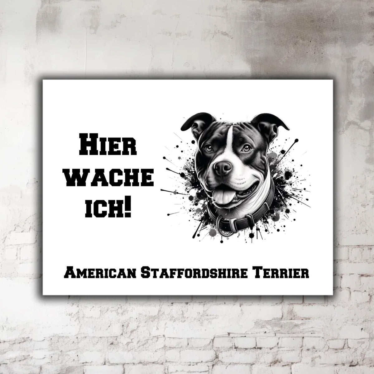American Staffordshire Terrier Warnschild Illustration Kopf