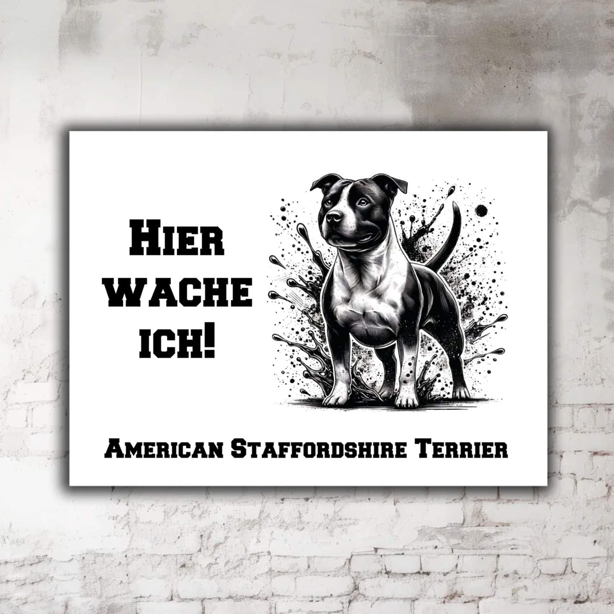 American Staffordshire Terrier Warnschild Illustration Stand