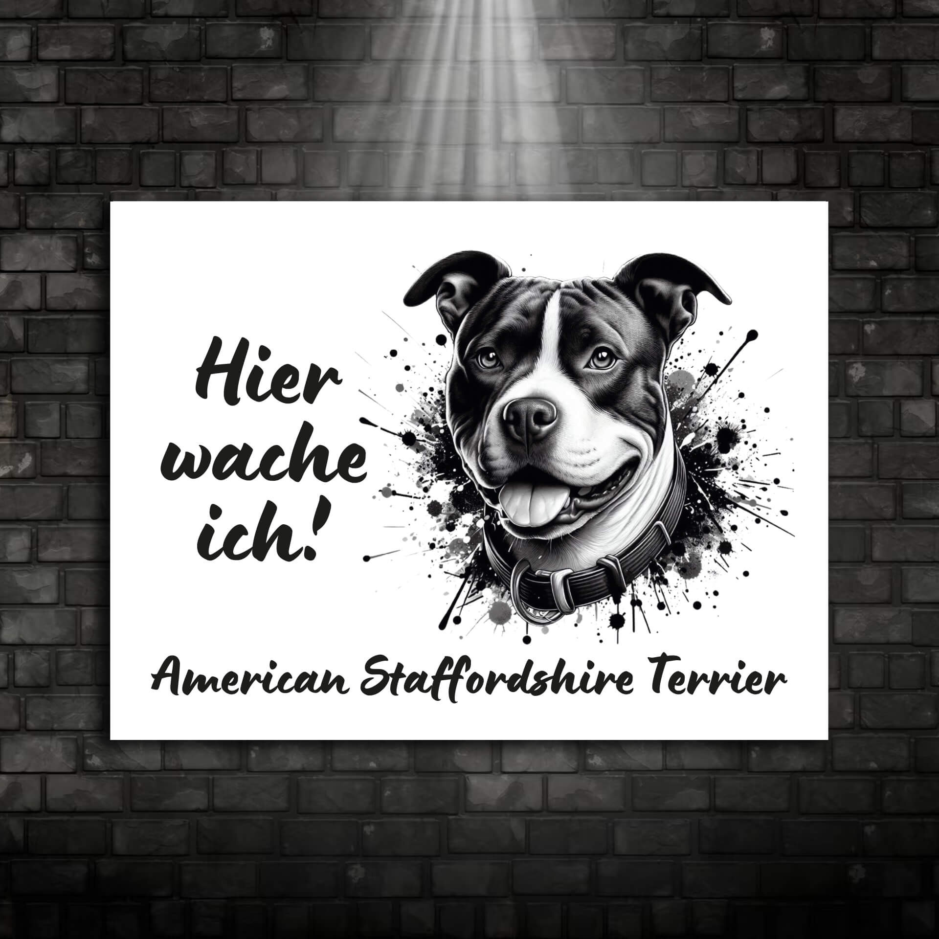 American Staffordshire Terrier Schild Warnschild Ansicht 001