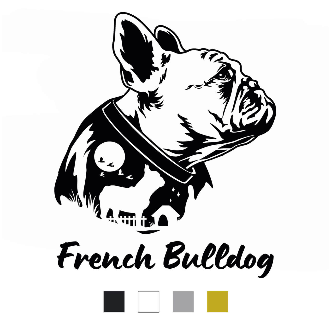 Französische Bulldogge Aufkleber "A001"