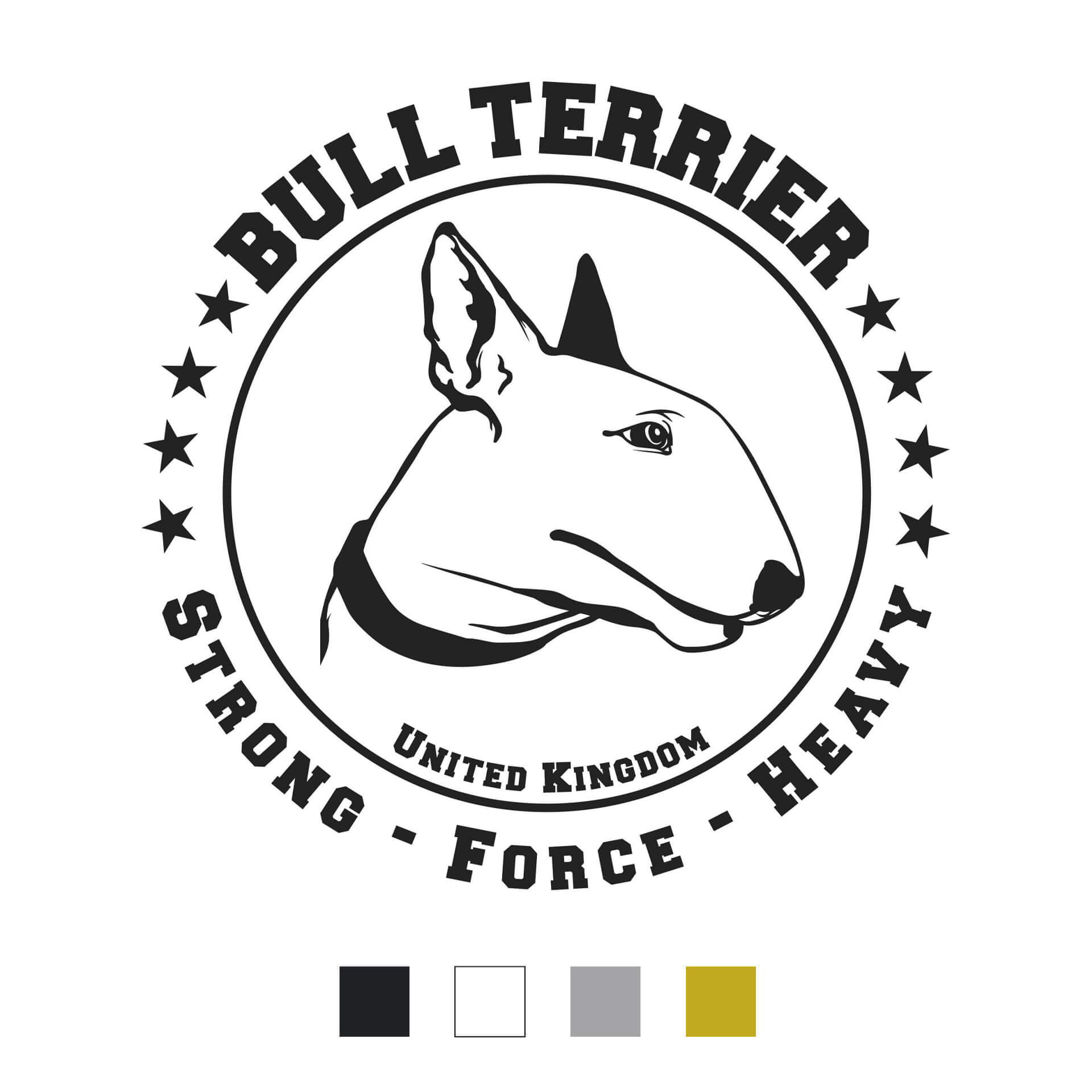 Bullterrier Aufkleber "A001"