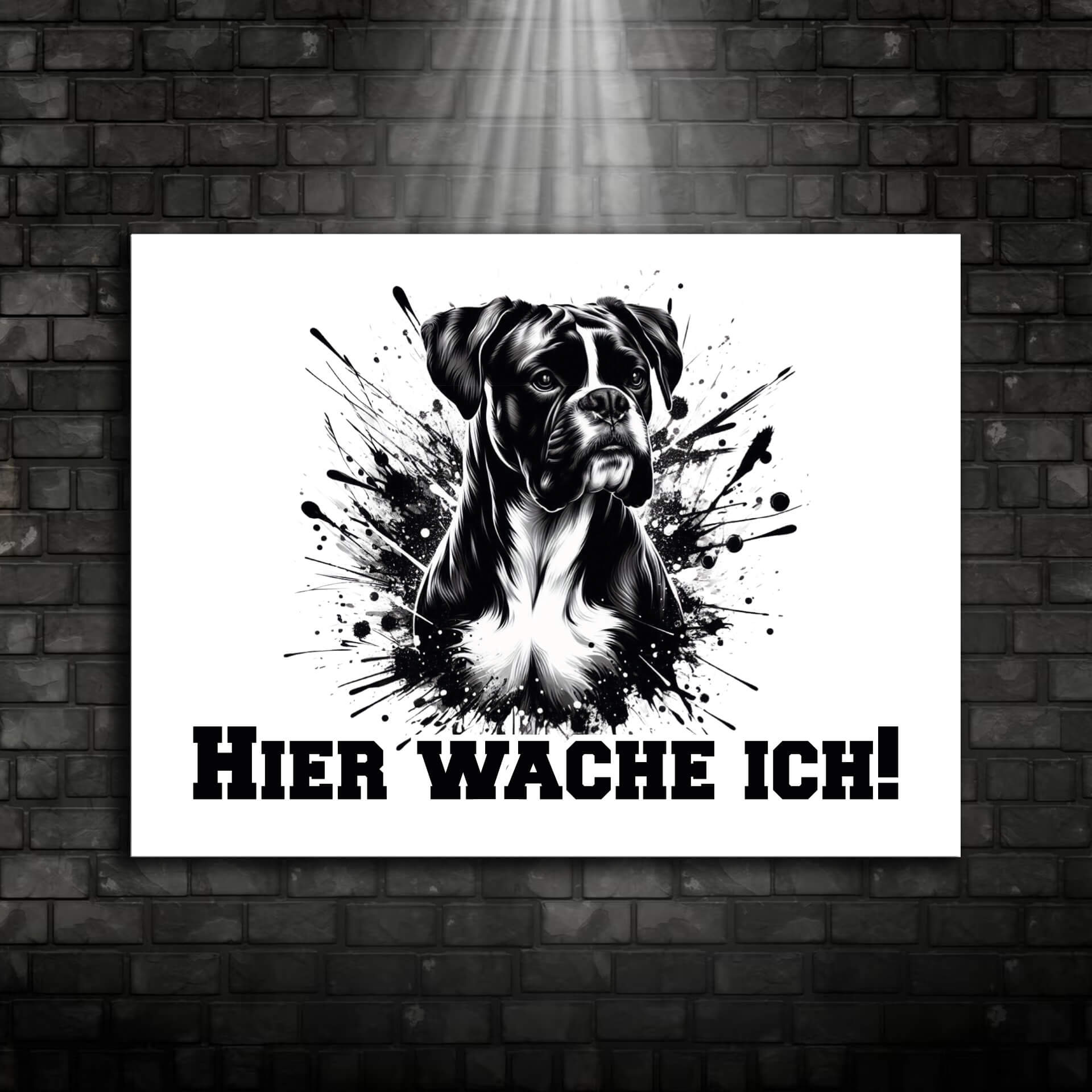 Deutscher Boxer Schild Warnschild 001 Ansicht