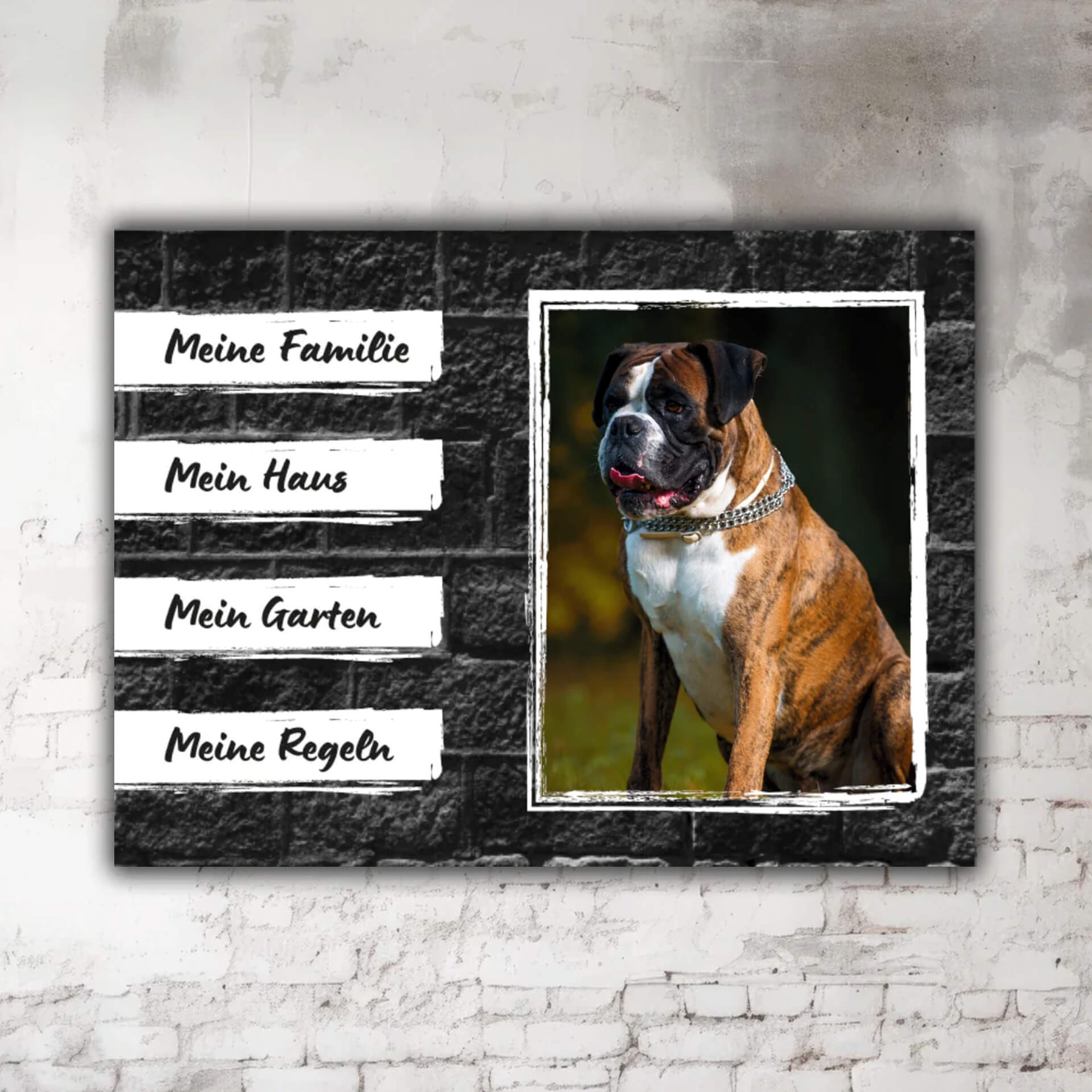 Deutscher Boxer Warnschild Motiv P001