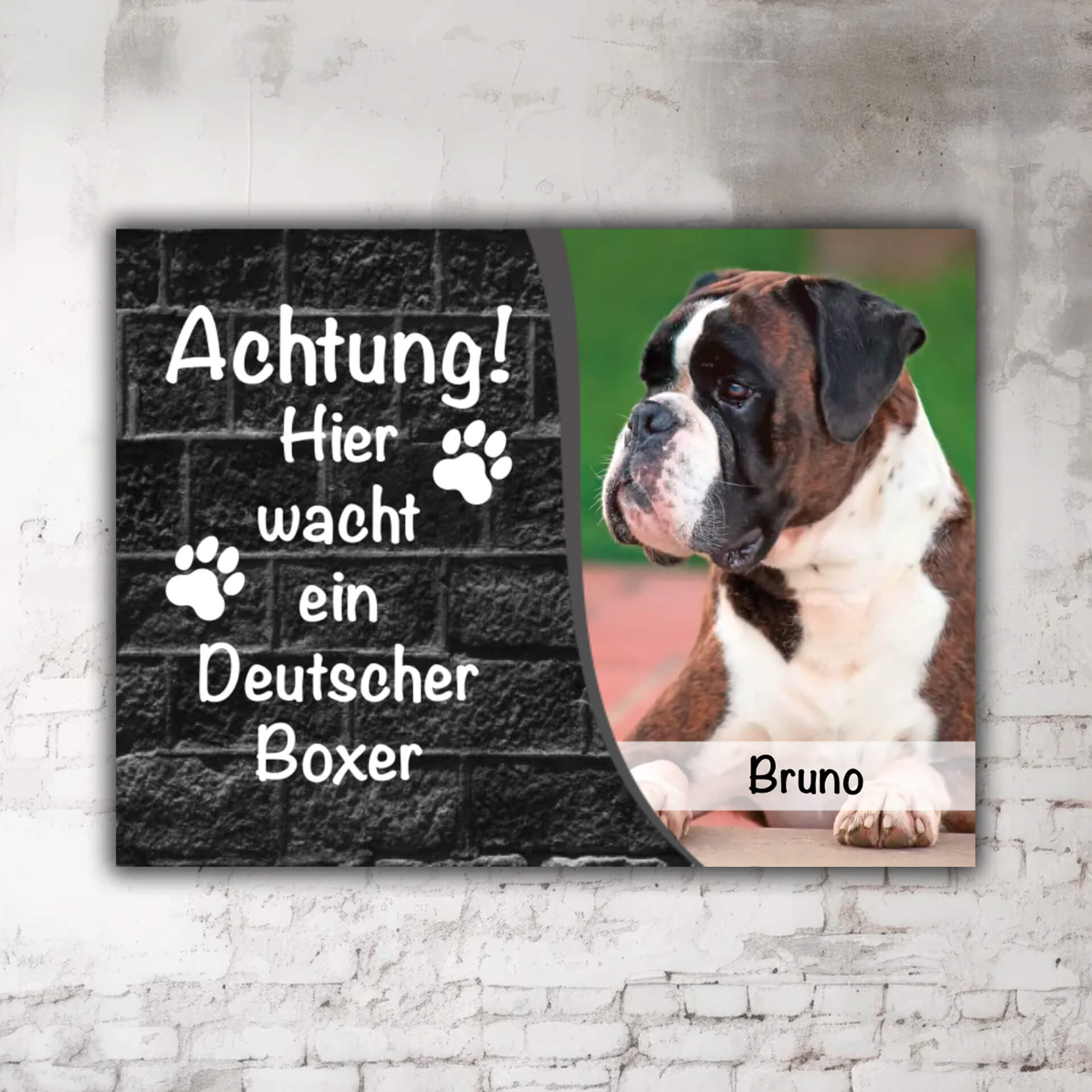 Deutscher Boxer Warnschild Motiv P002