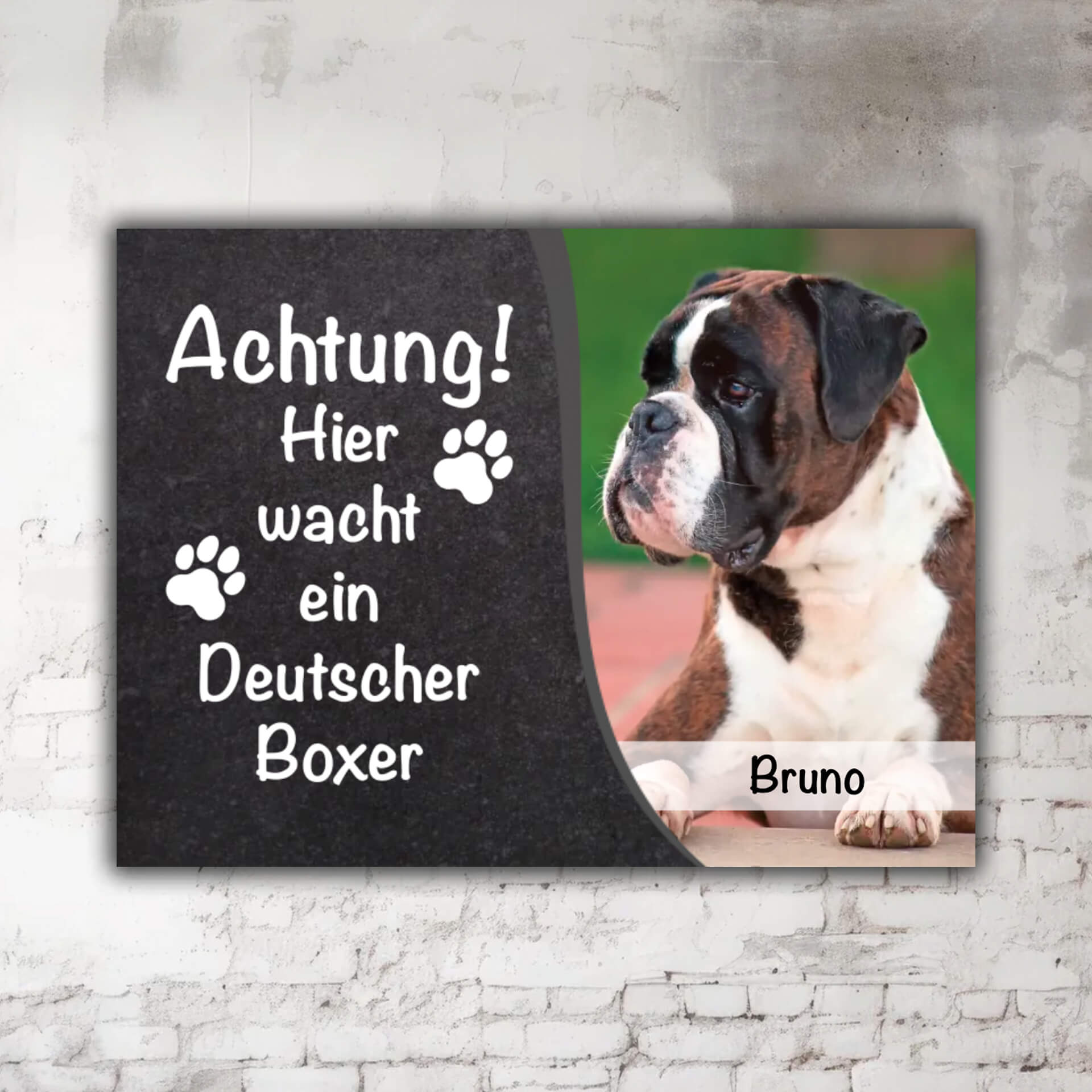Deutscher Boxer Warnschild online gestalten Motiv P002