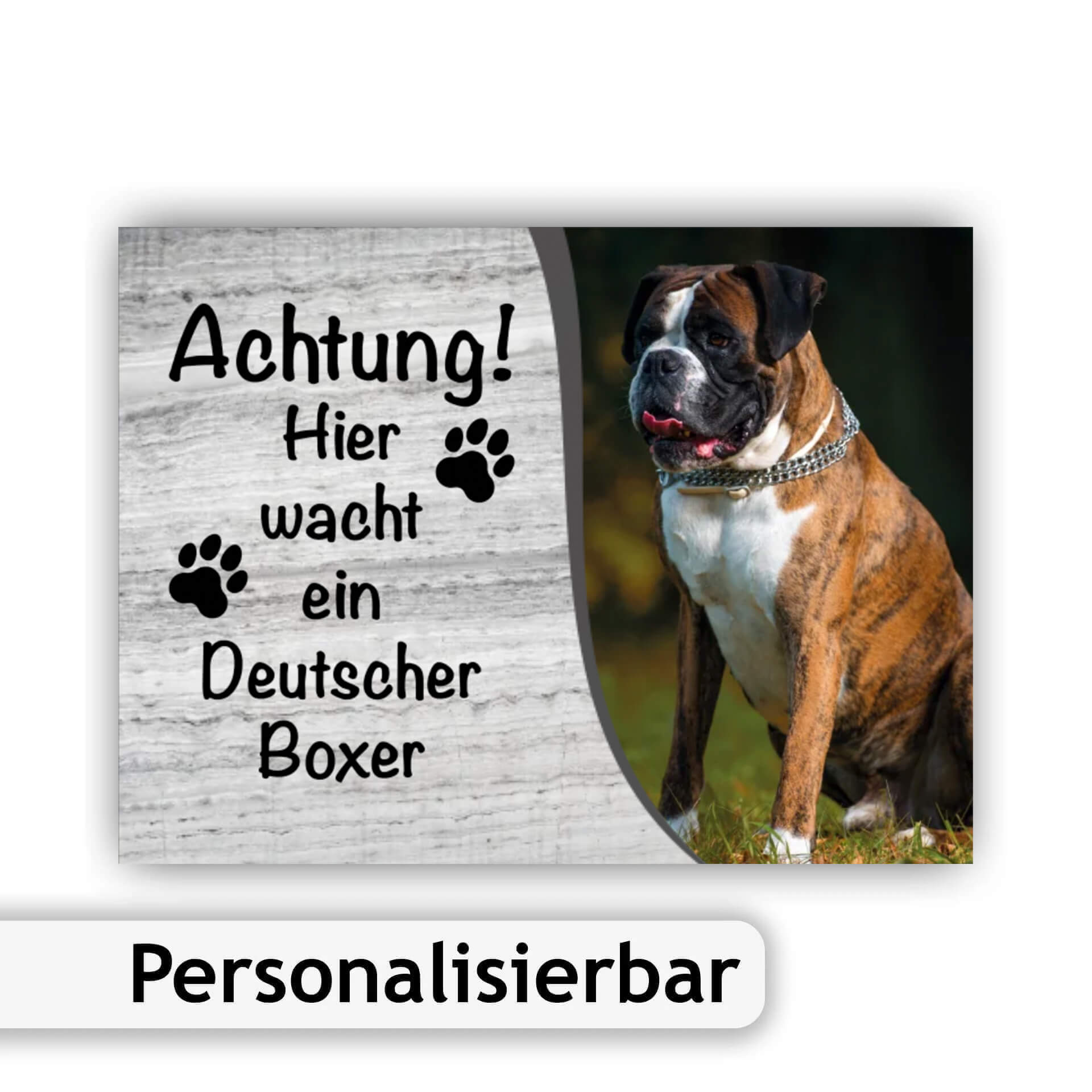 Deutscher Boxer personalisiertes-Hundeschild Warnschild P002
