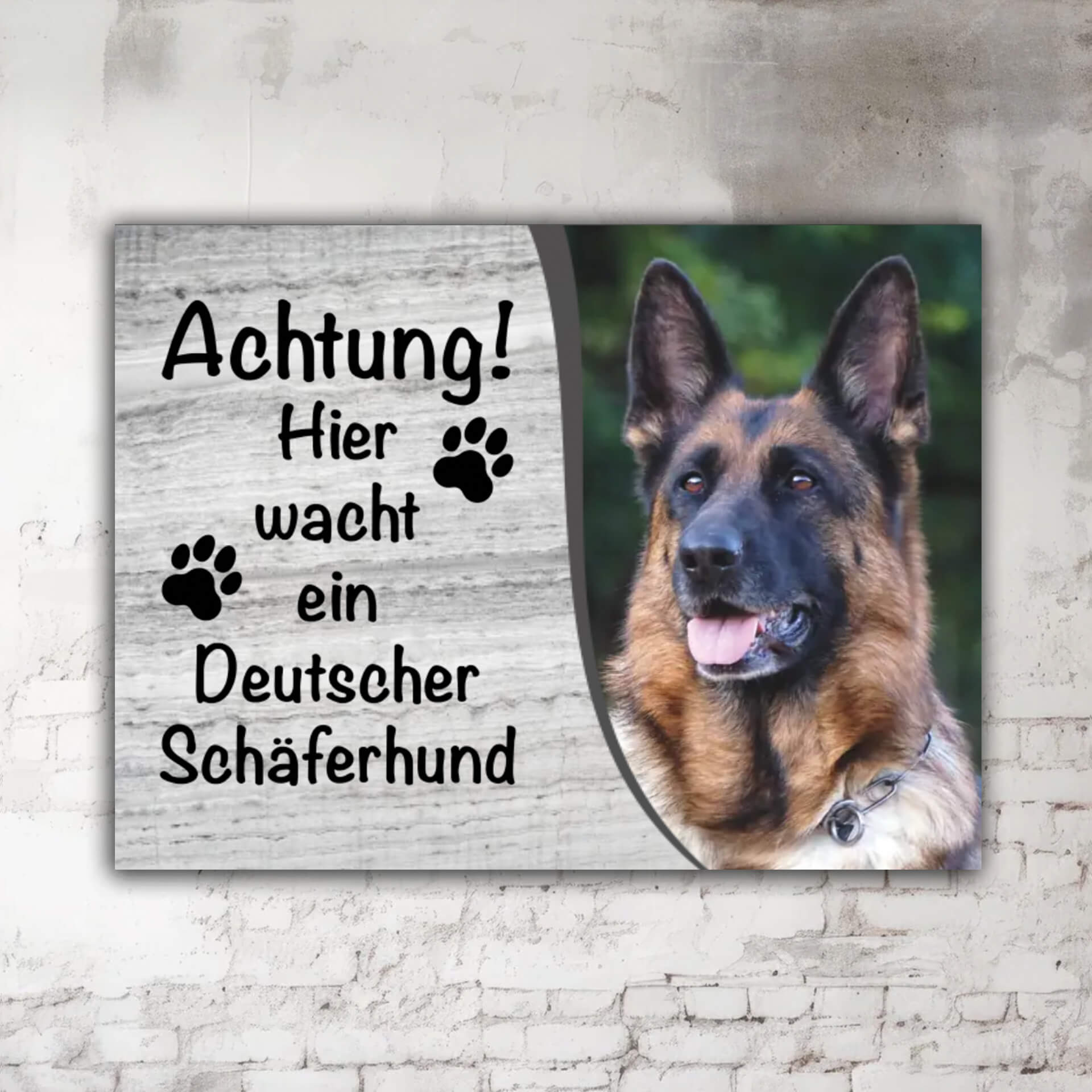 Deutscher Schäferhund Schild mit Foto Motiv P002