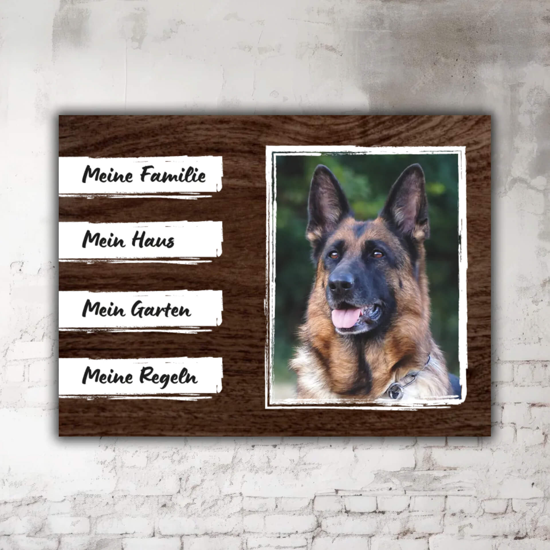 Deutscher Schäferhund Schild mit Foto P001