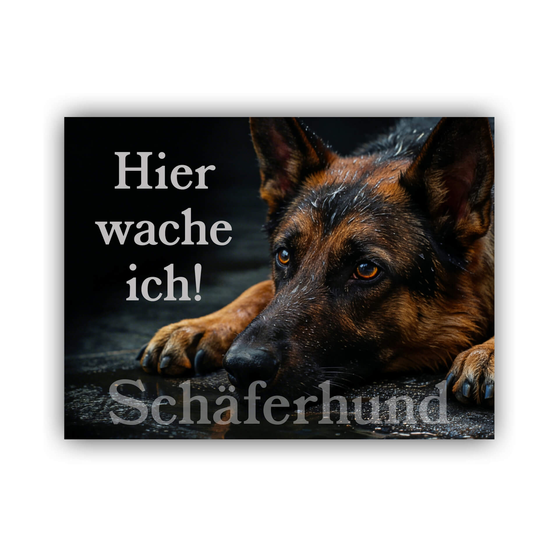 Deutscher Schäferhund Warnschild Hier wache ich 006