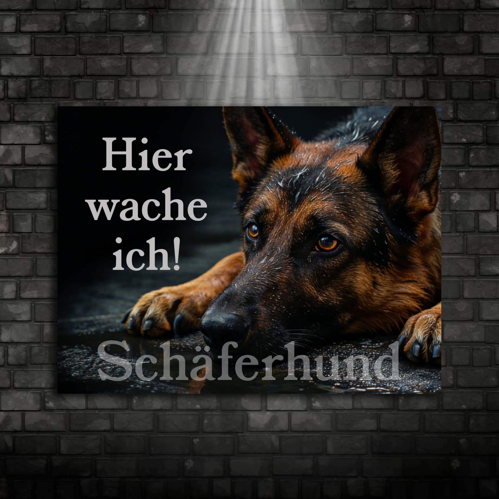 Deutscher Schäferhund Warnschild Hier wache ich Ansicht 006