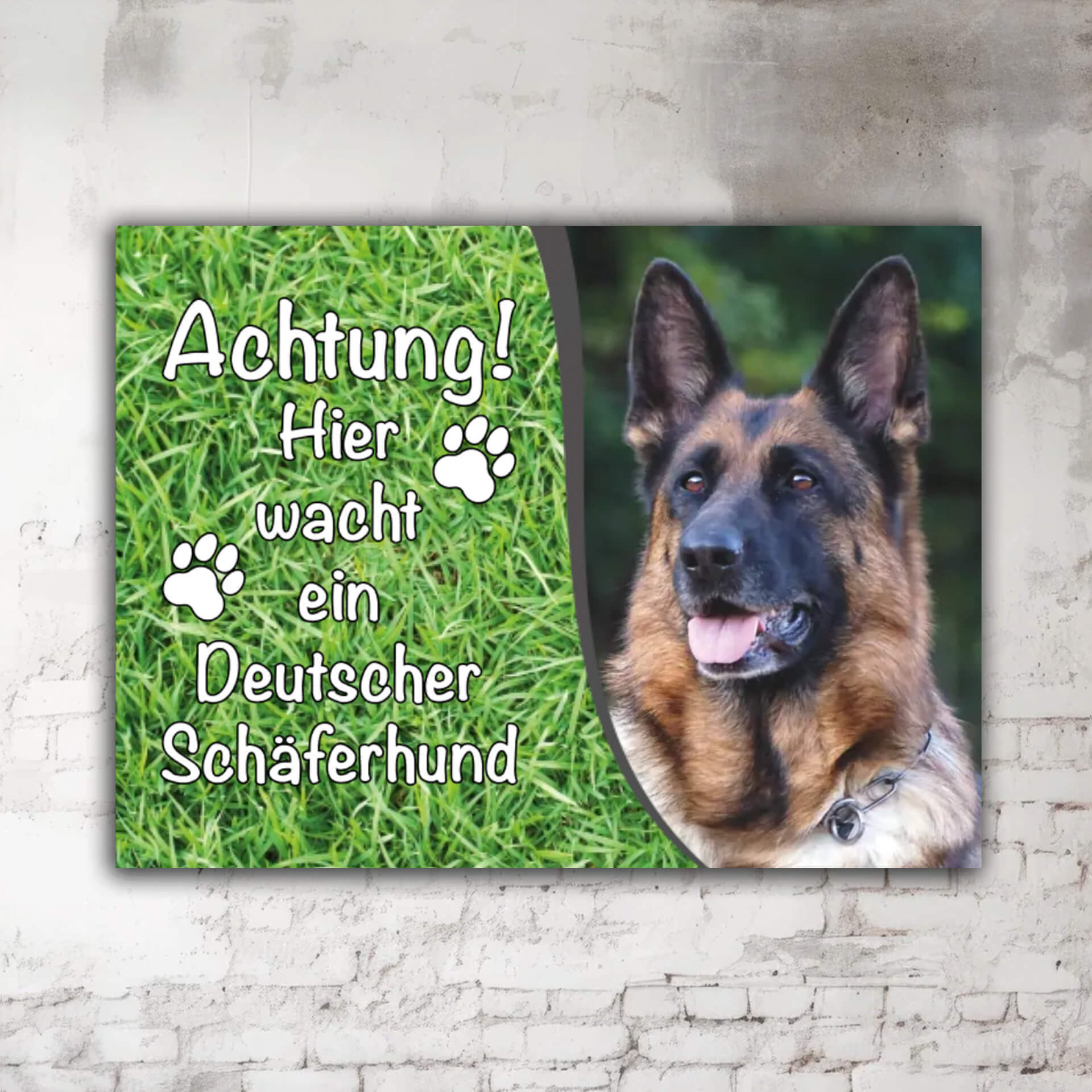 Deutscher Schäferhund Zaunschild Motiv P002
