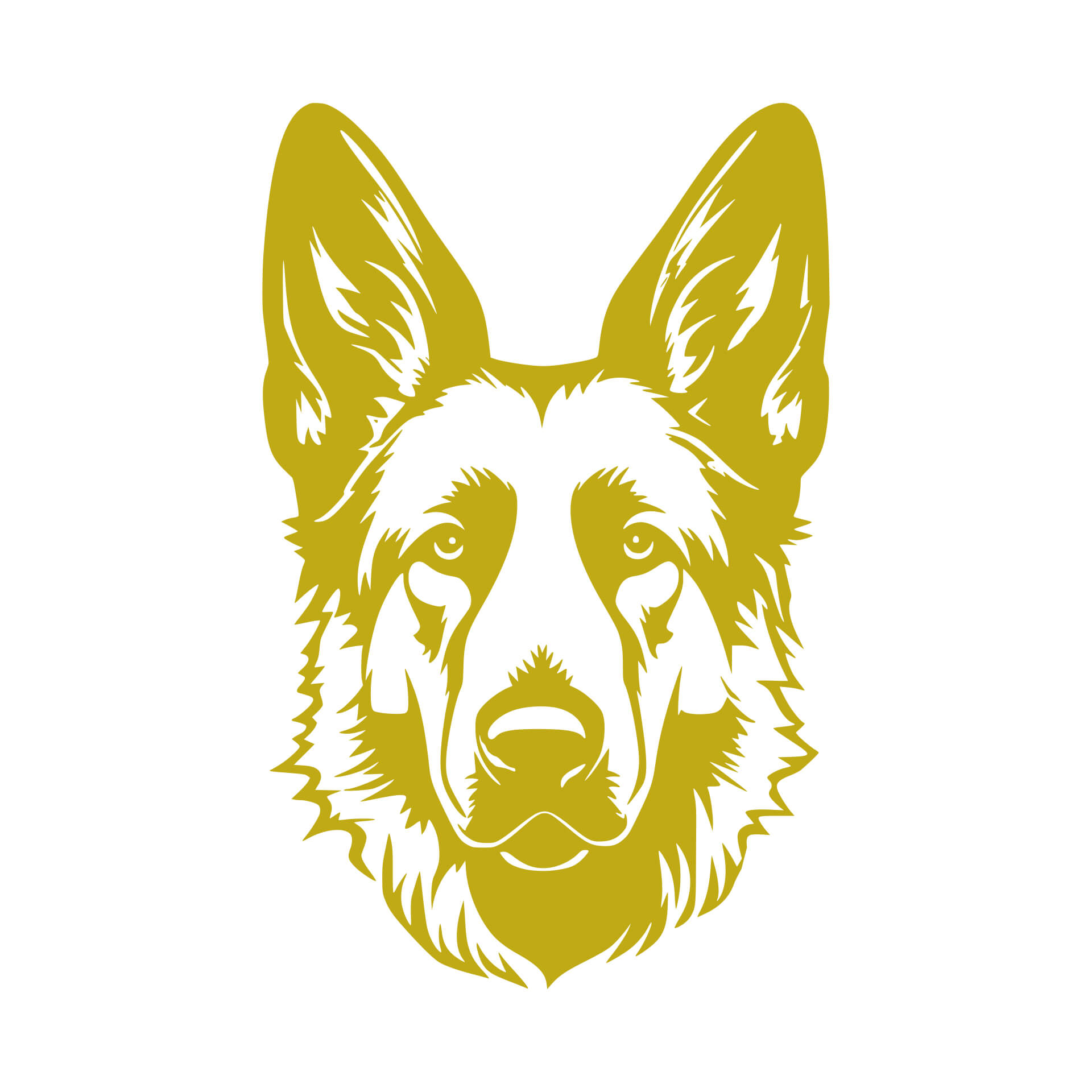 Deutscher Schaeferhund Aufkleber Autoaufkleber 003 gold