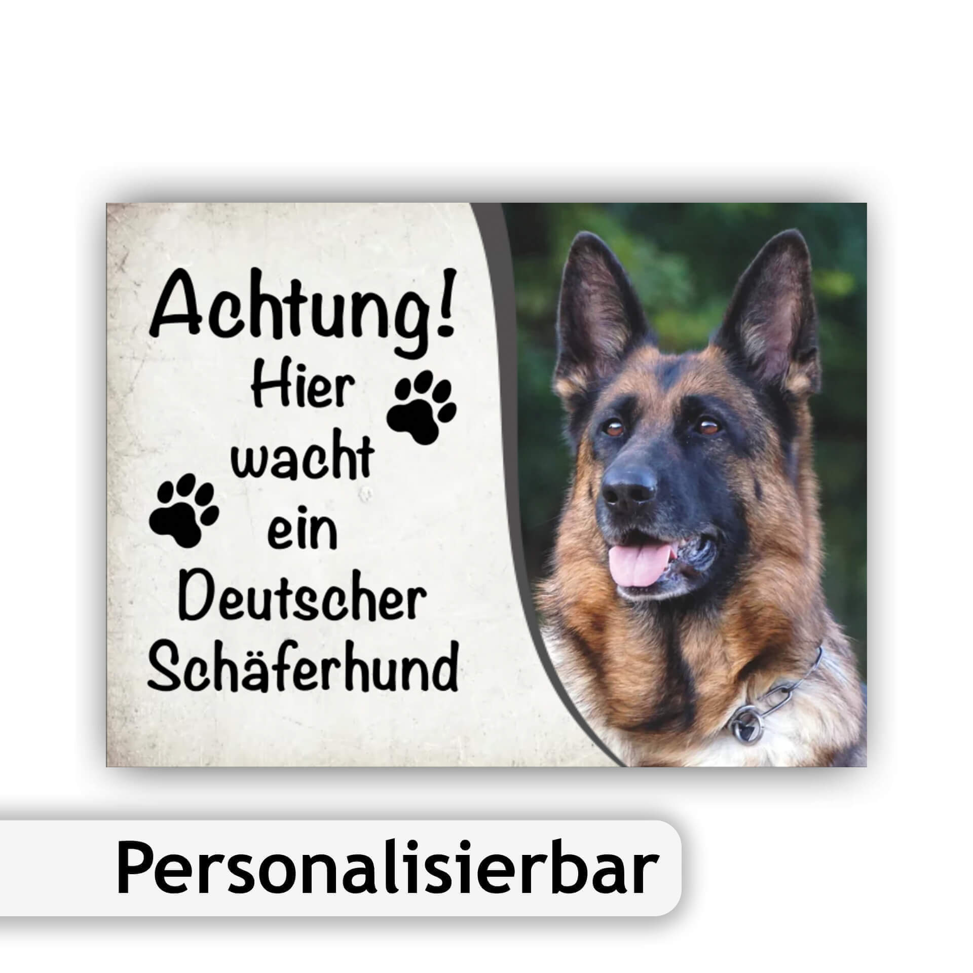 Deutscher Schaeferhund Schild Warnschild Personalisiertbar 006