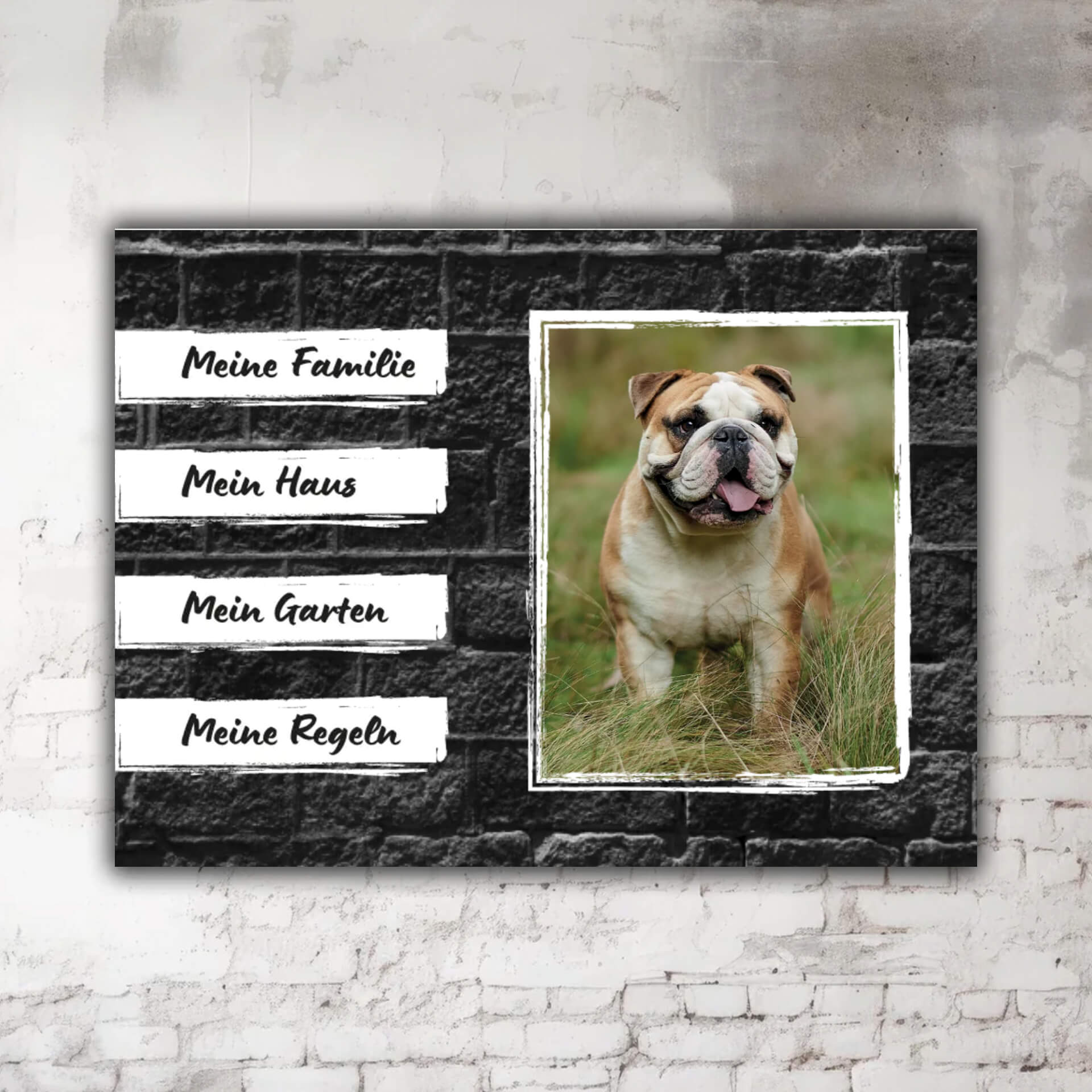 Englische Bulldogge Warnschild P001