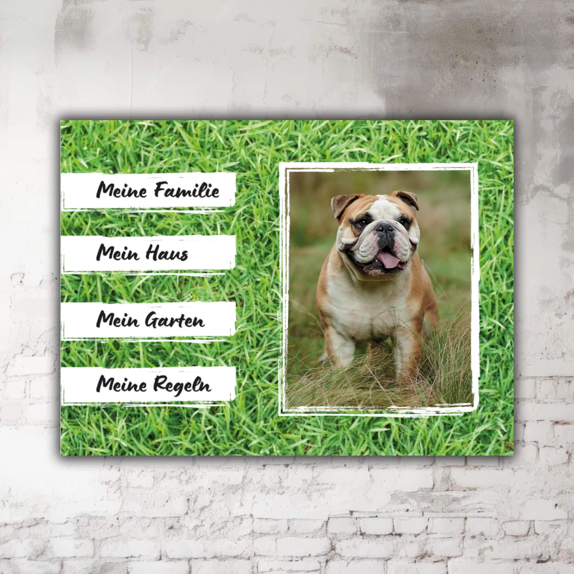 Englische Bulldogge Zaunschild P001