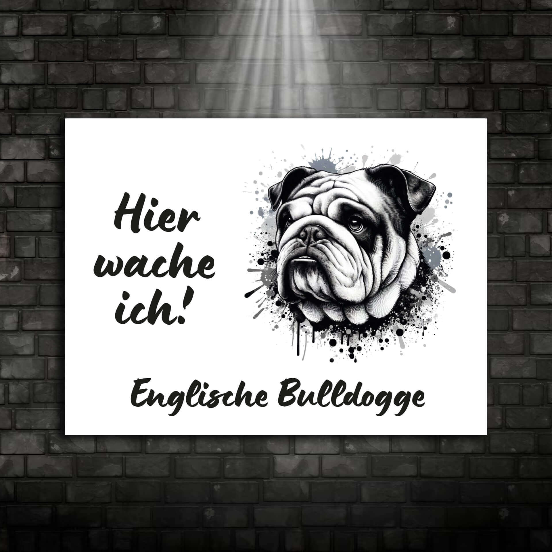 Englische Bulldogge Schild "001"