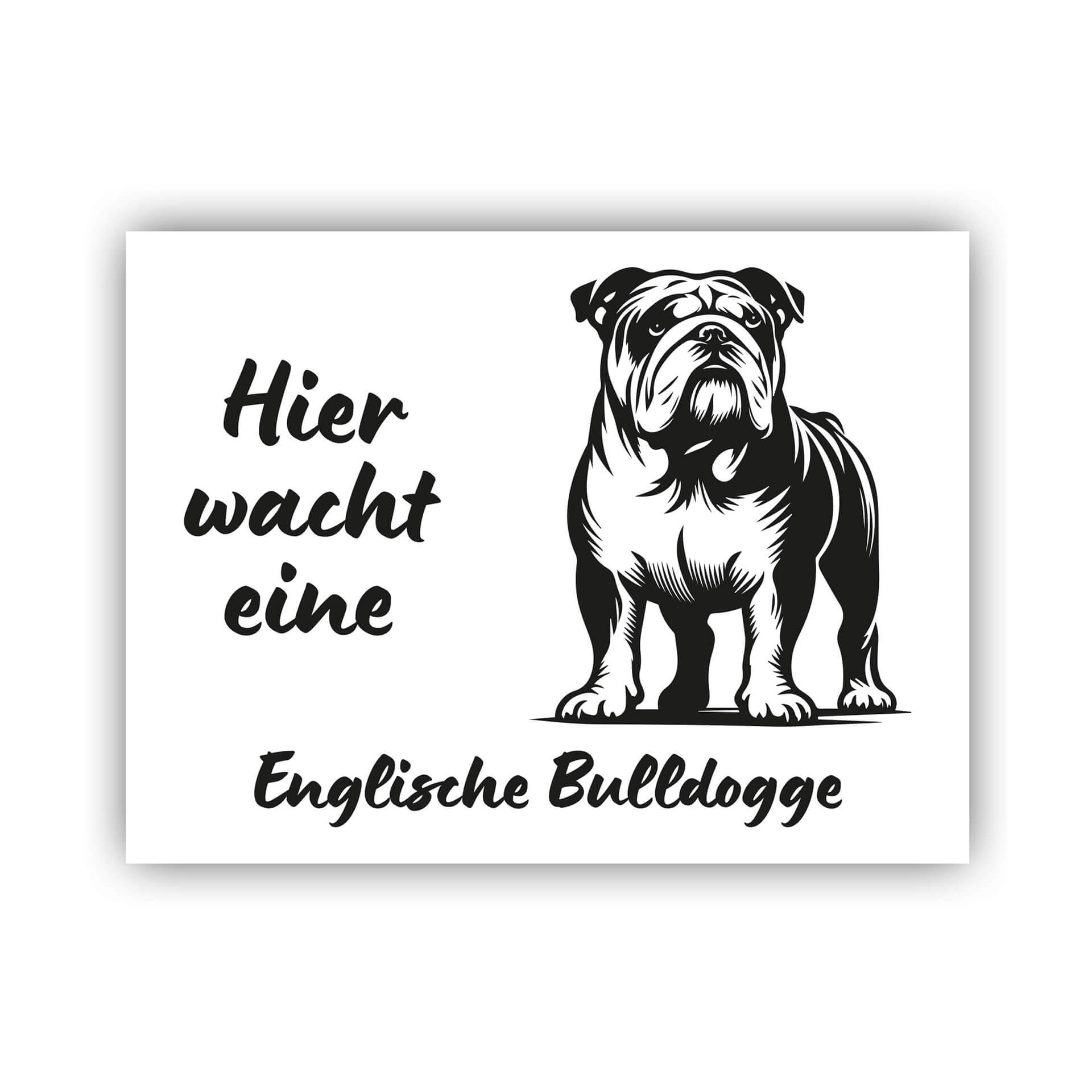 Warnschild „Englische Bulldogge“ – Aluminium, 30,5x20 Cm (A4), 0,5 Mm Stark, Mit Befestigungslöchern