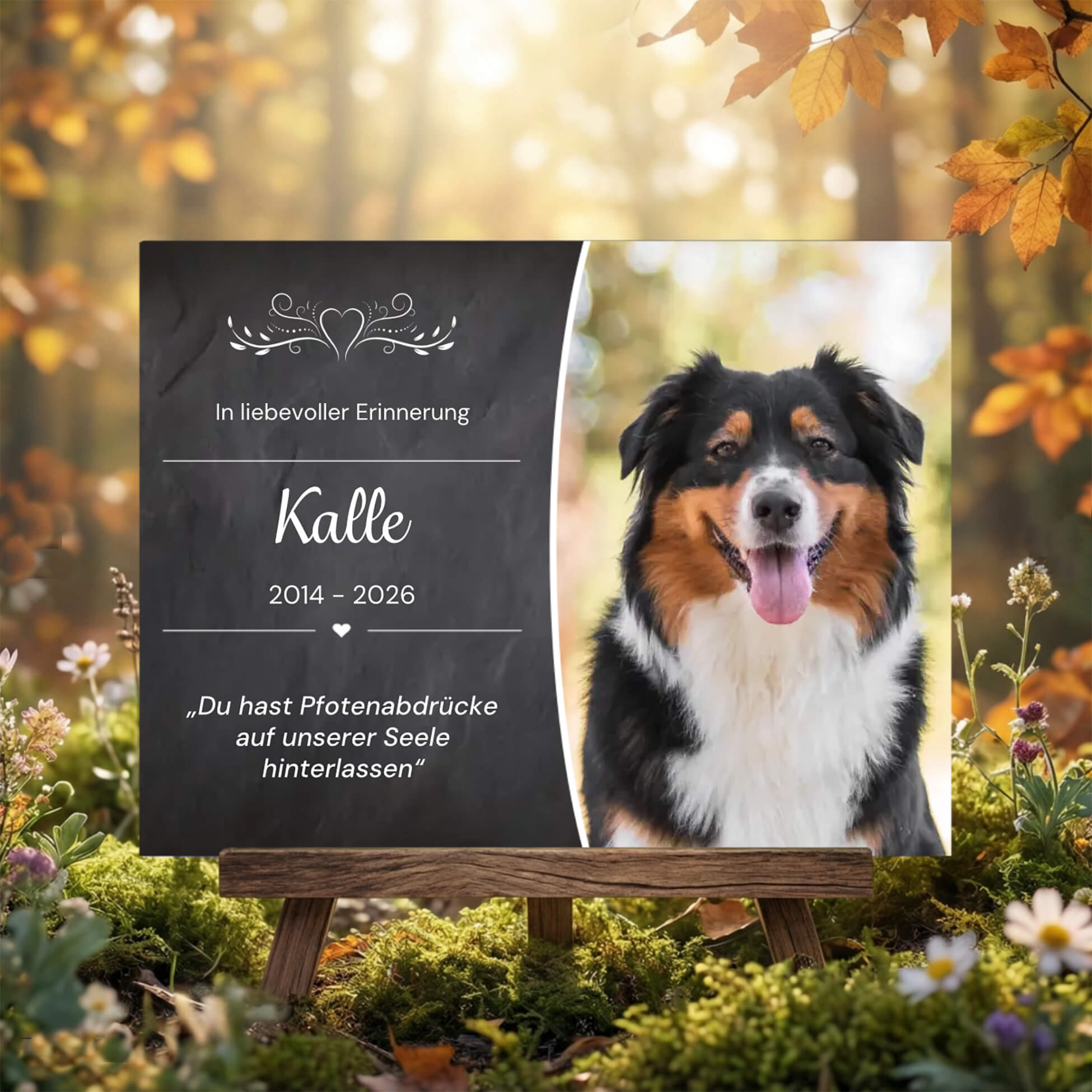 Erinnerungsschild Hund online gestalten