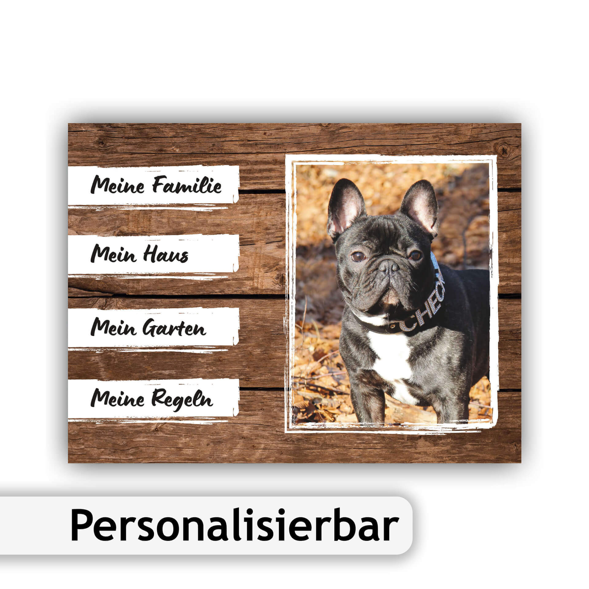 Franzoesische Bulldogge Schild-Warnschild personalisiert P001