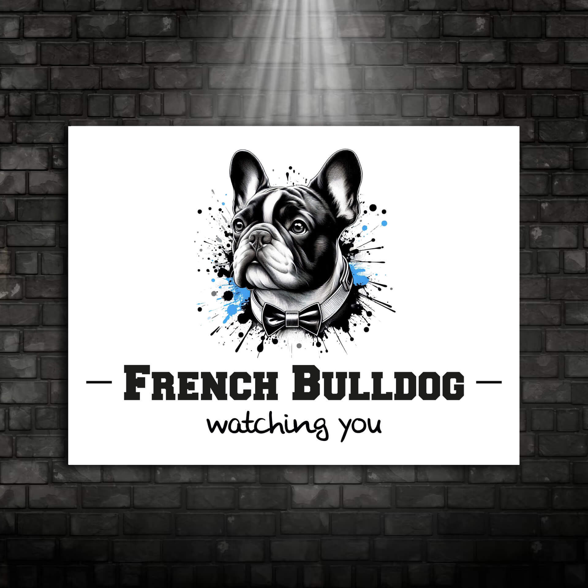 Franzoesische Bulldogge Schild Warnschild 003 Ansicht