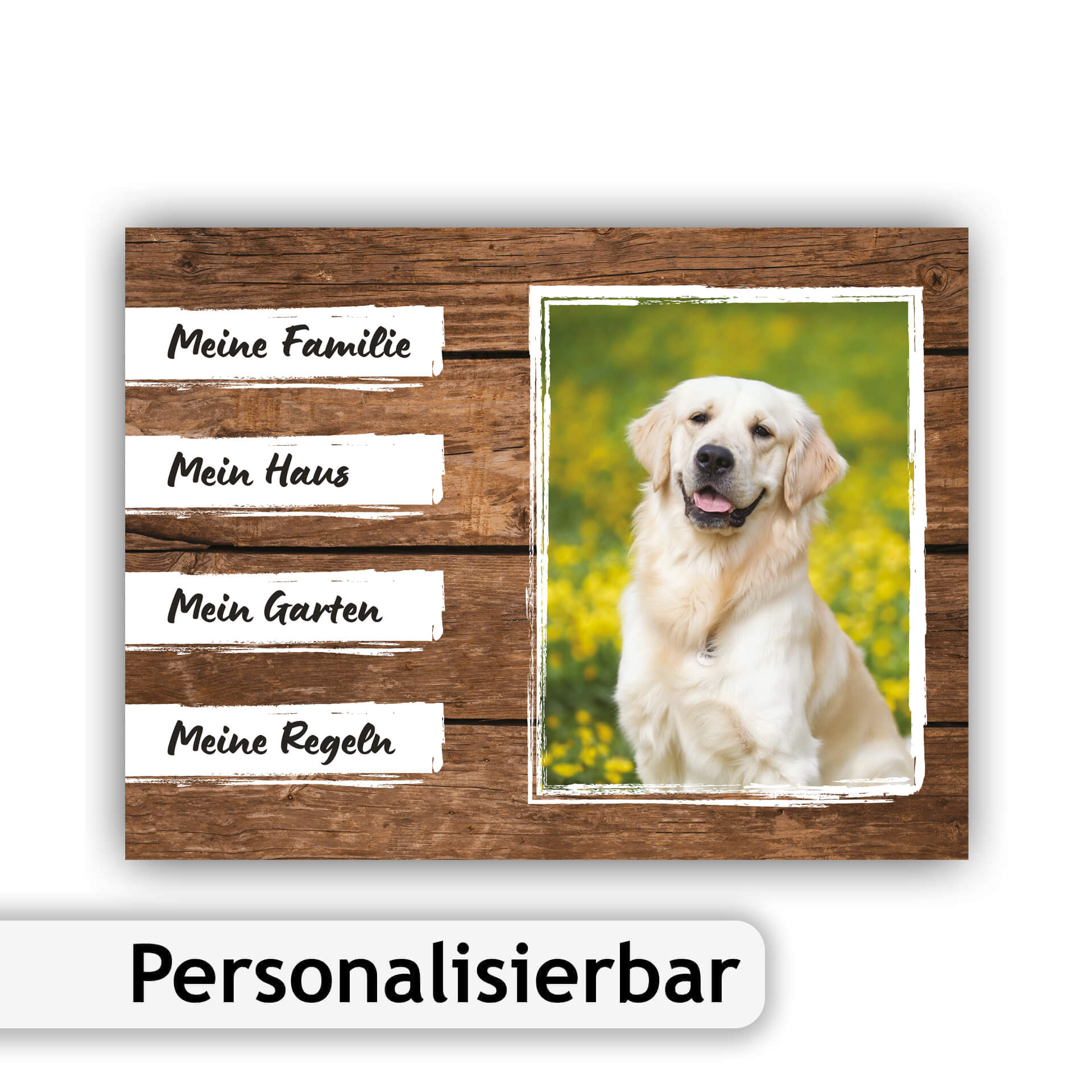Golden Retriever Schild Warnschild personalisiert P001