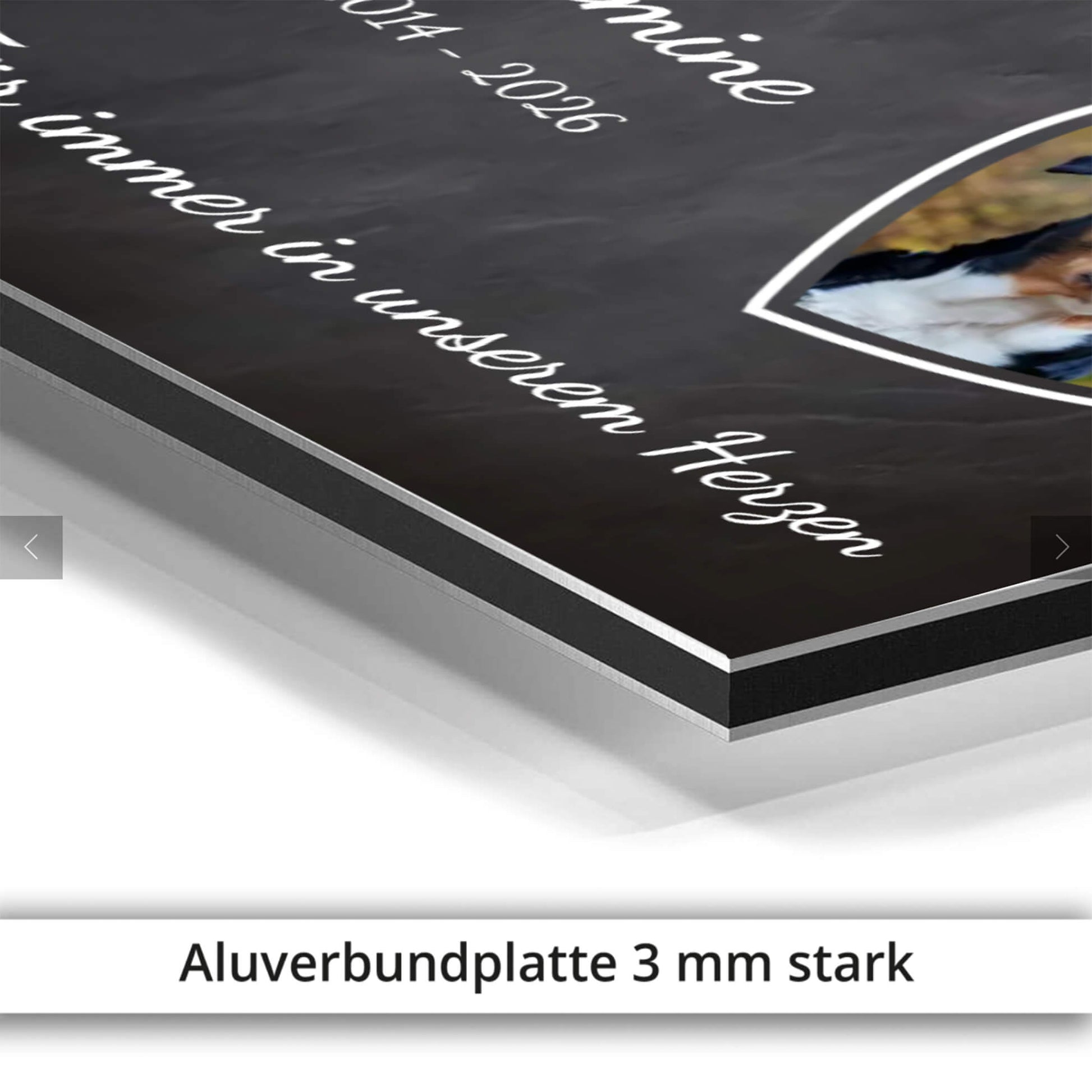 Hunde Trauerschild Aluverbundplatte