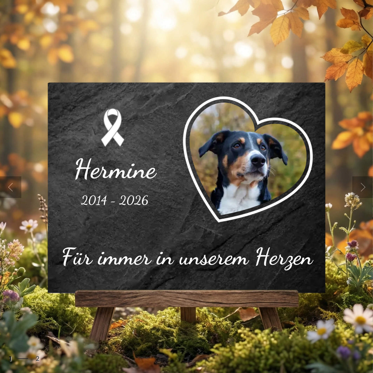 Hunde Trauerschild Foto Name Wunschtext