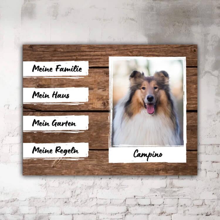 Hundeschild personalisiert mit Foto Name Beschreibung