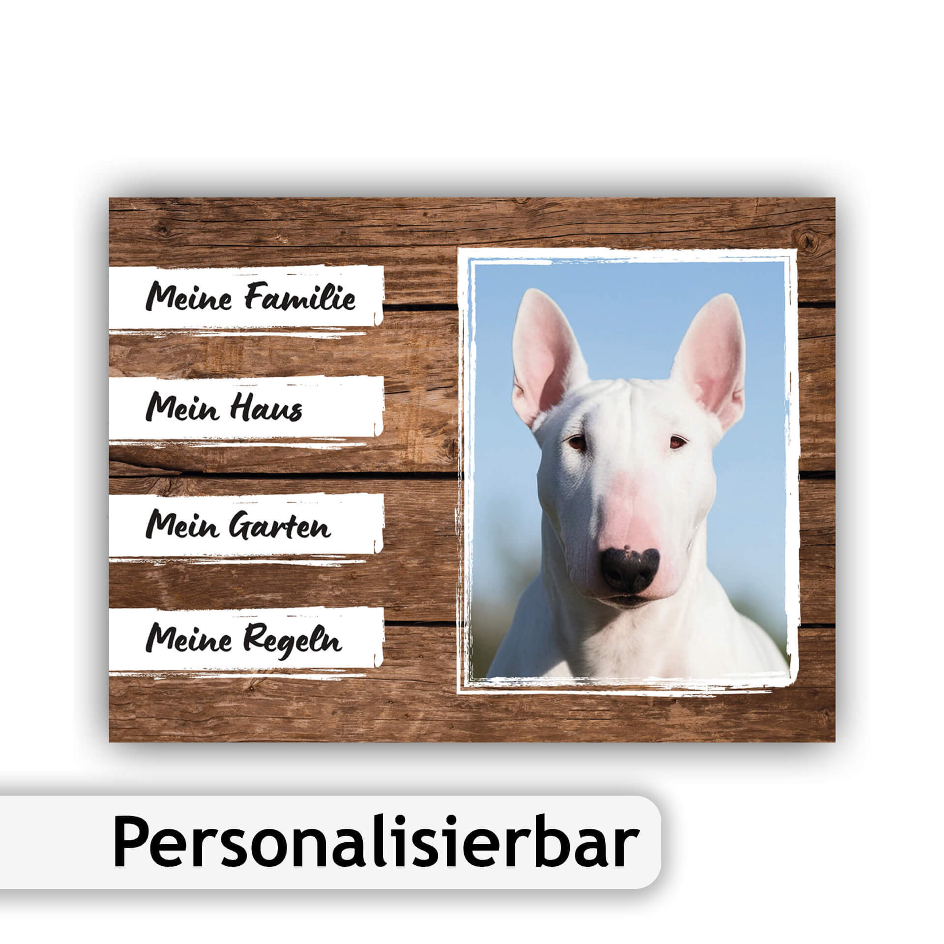 Miniature Bullterrier Schild Warnschild personalisiert P001