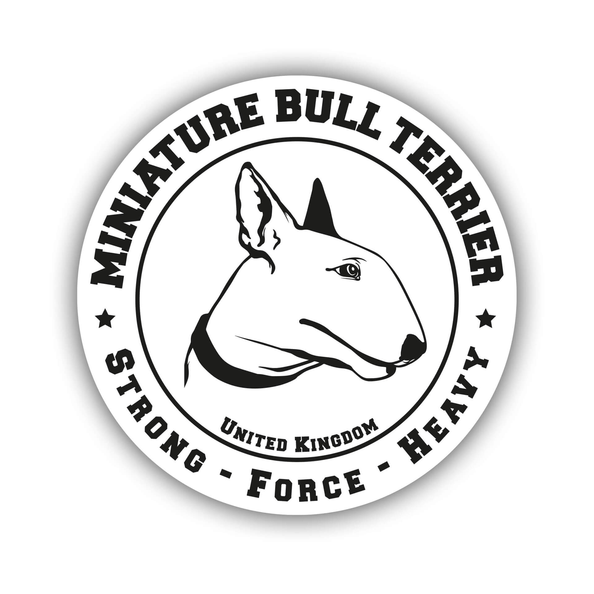 Miniature Bullterrier Aufkleber "B002"