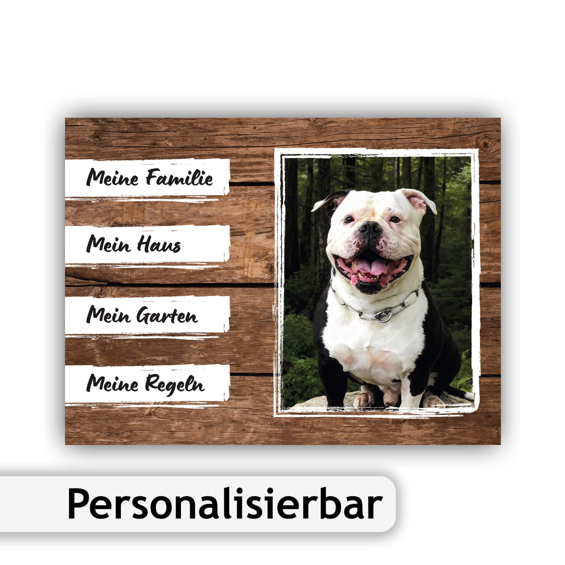 Old English Bulldog Schild Warnschild personalisiert P001
