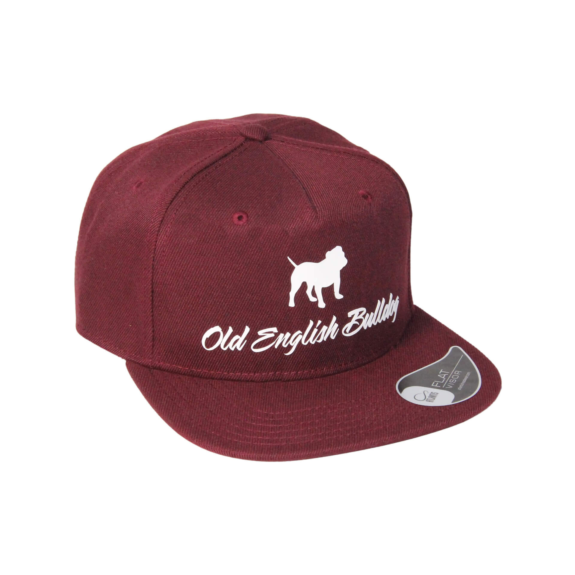 Old English Bulldog Cap 001 weinrot rechts