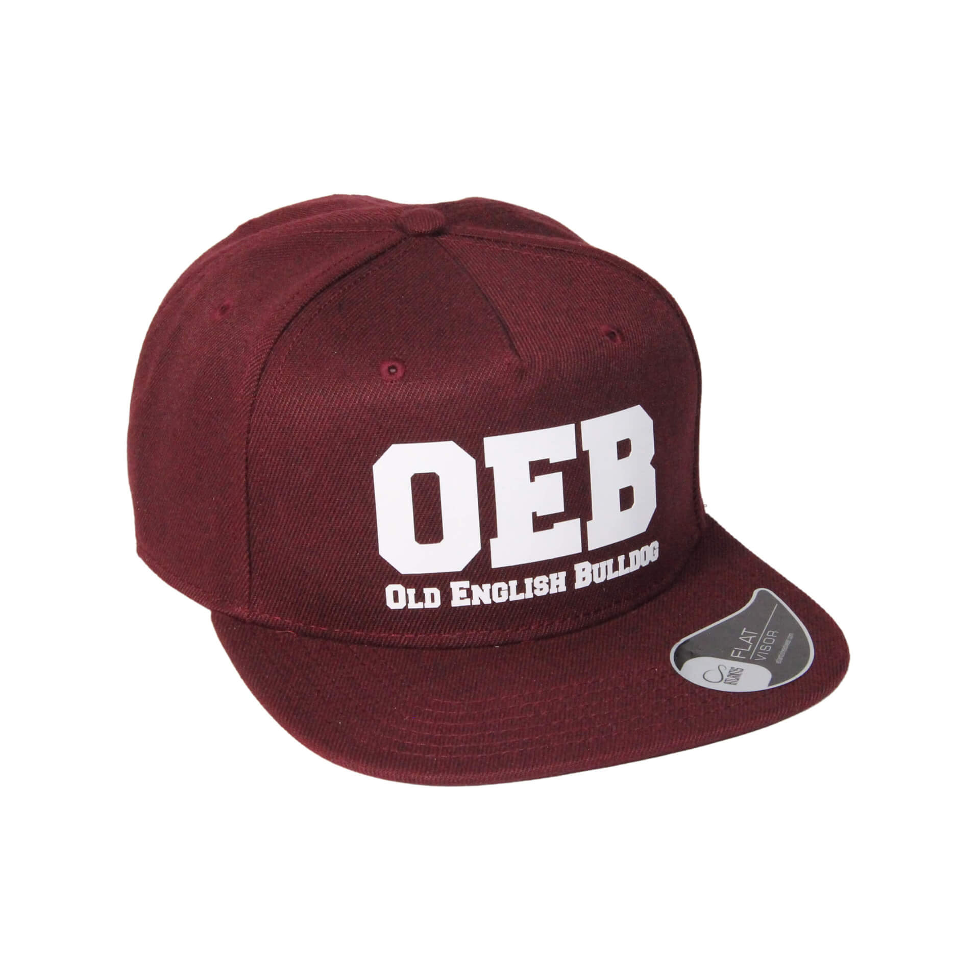 Old English Bulldog Cap 002 weinrot rechts