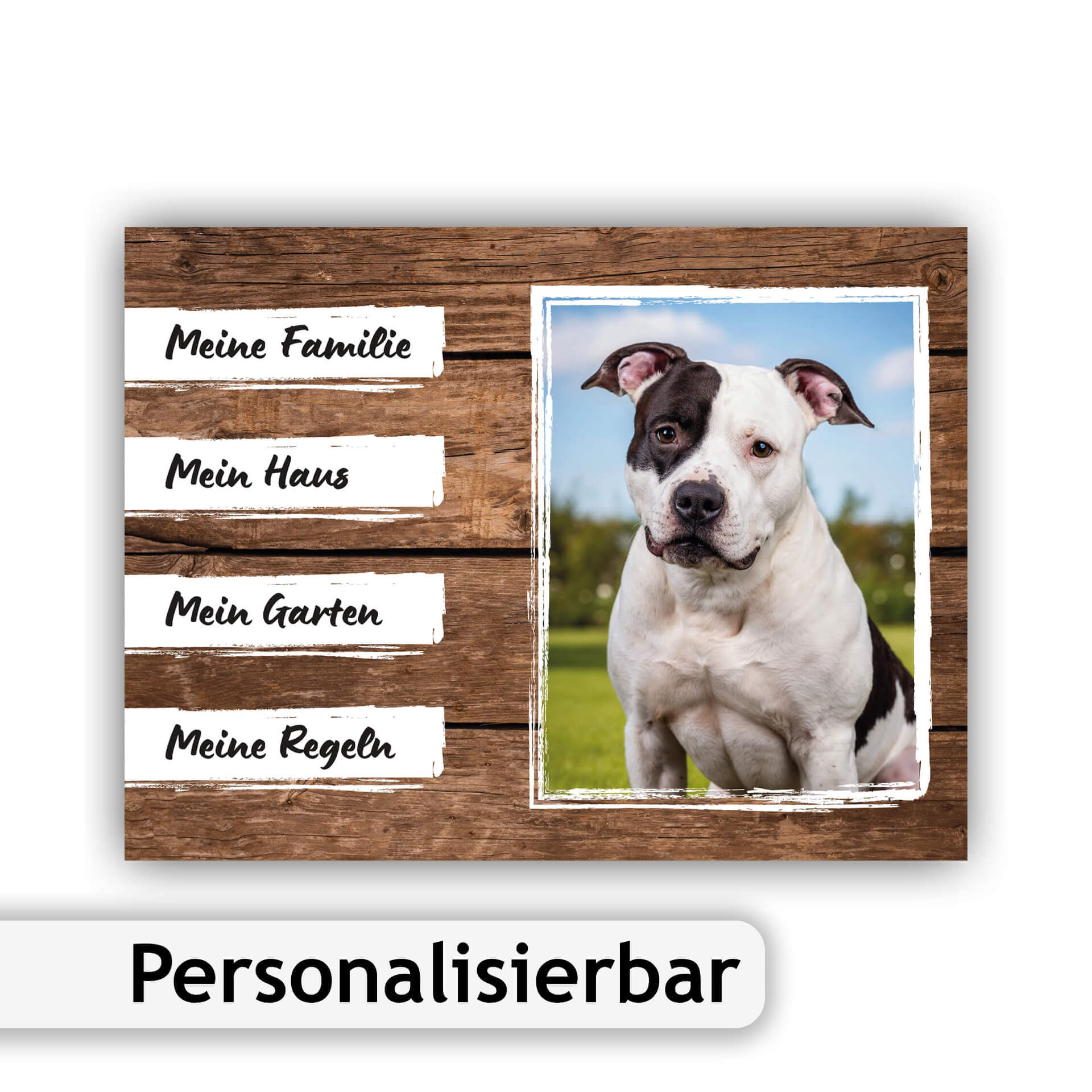 Staffordshire Bullterrier Schild Warnschild personalisiert P001