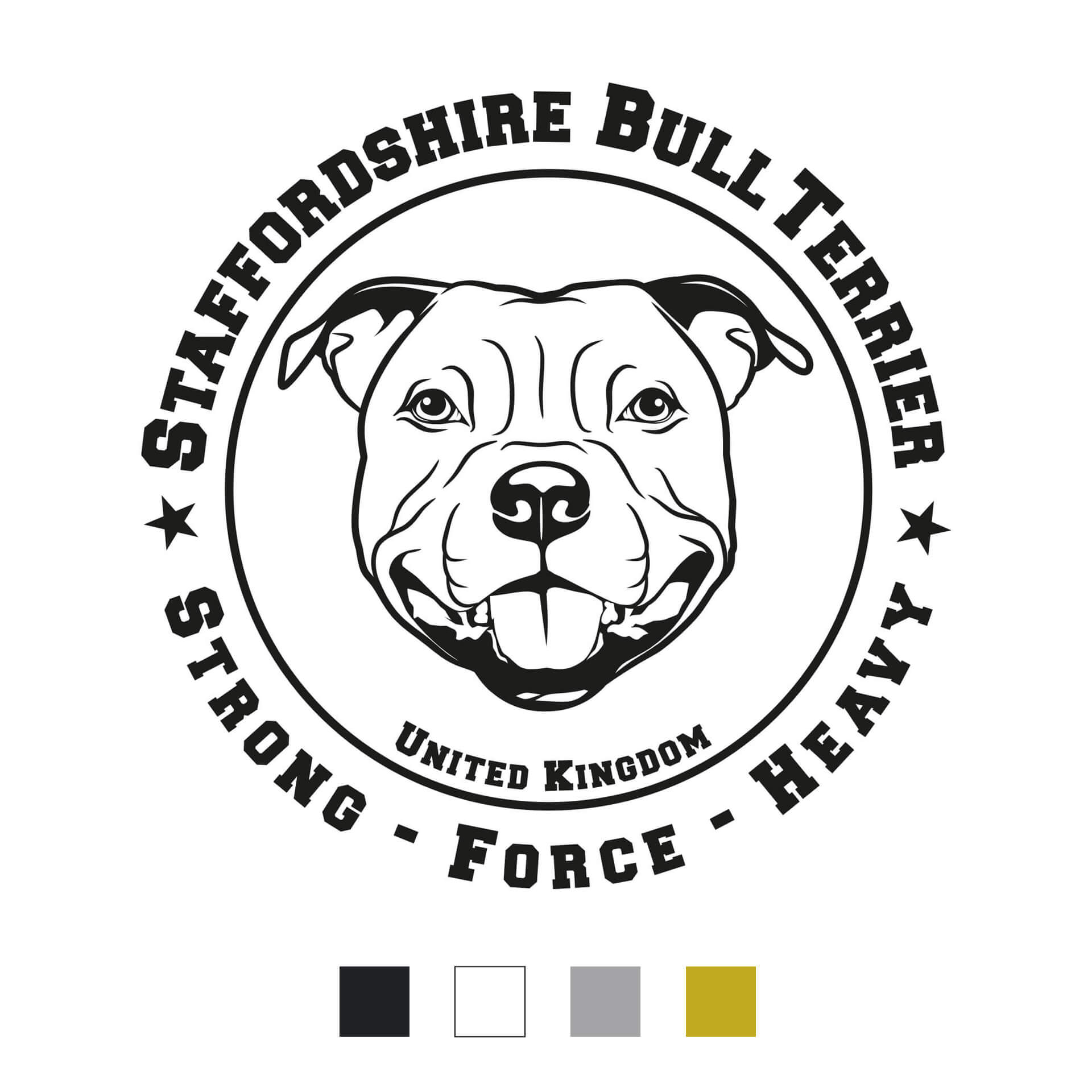 Staffordshire Bullterrier Aufkleber "A002"
