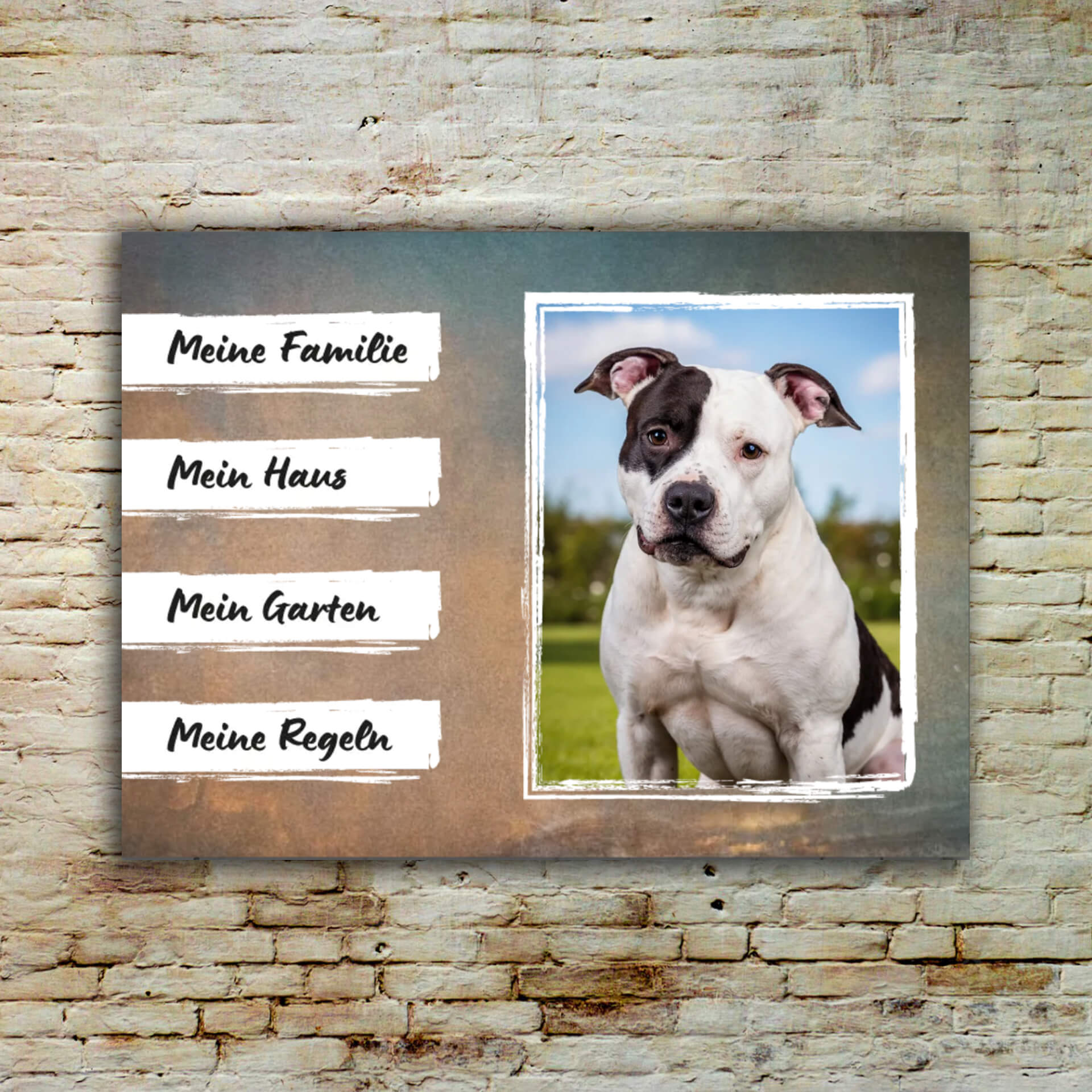 Staffordshire Bullterrier Schild Warnschild 011 Ansicht 2