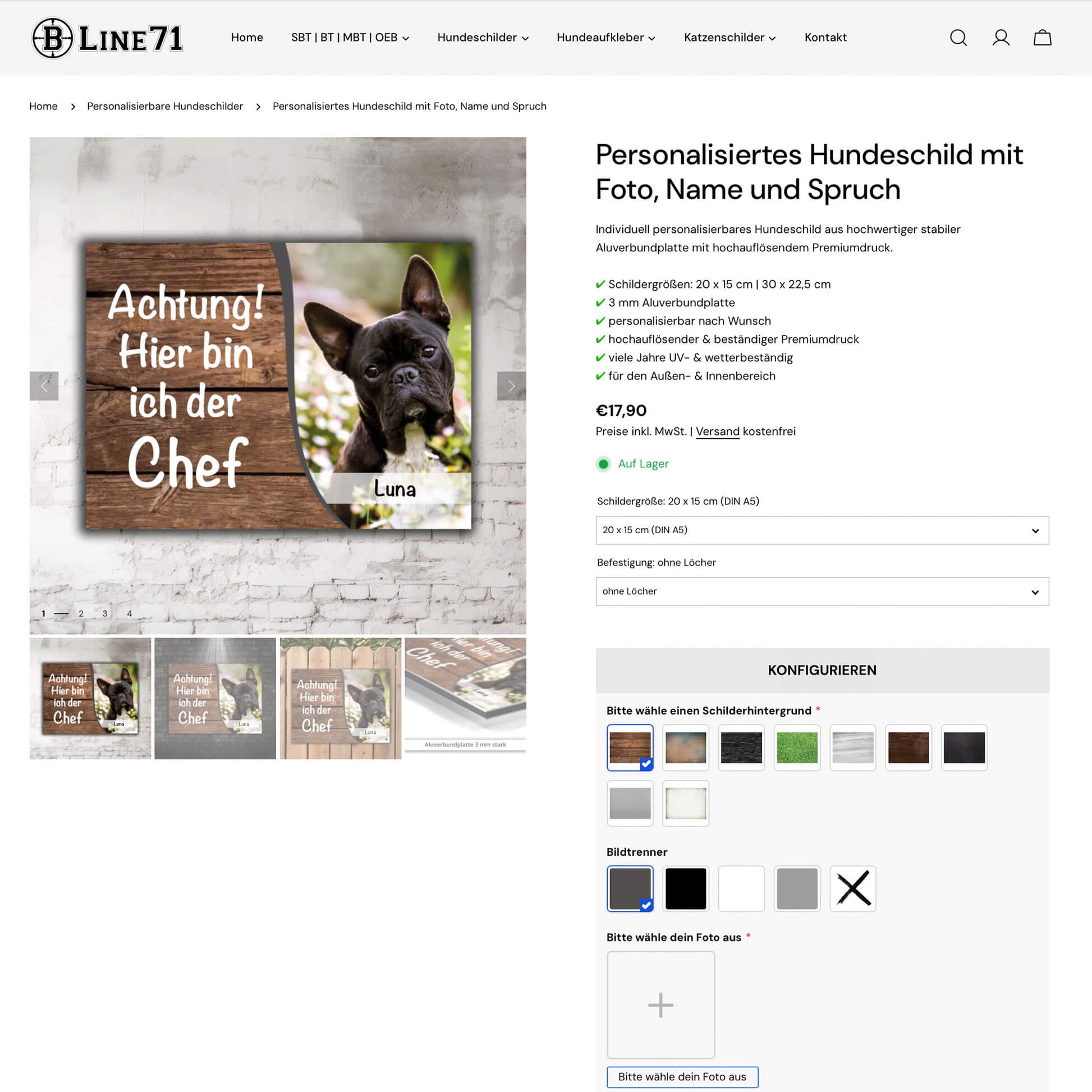 hundeschild mit Spruch online gestalten