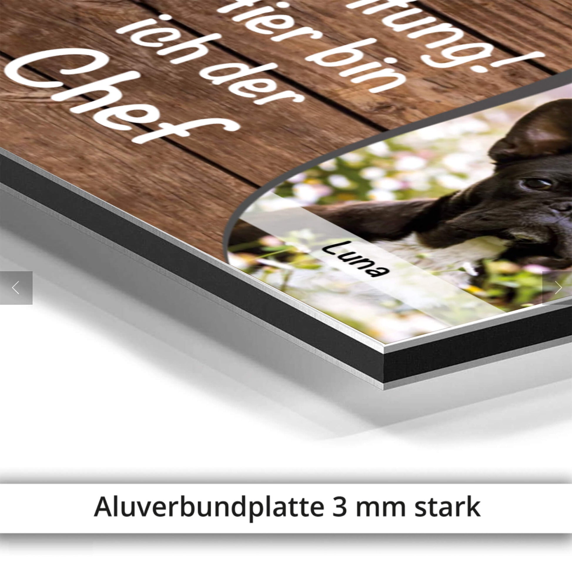 hundeschild mit Spruch wetterfeste aluverbundplatte