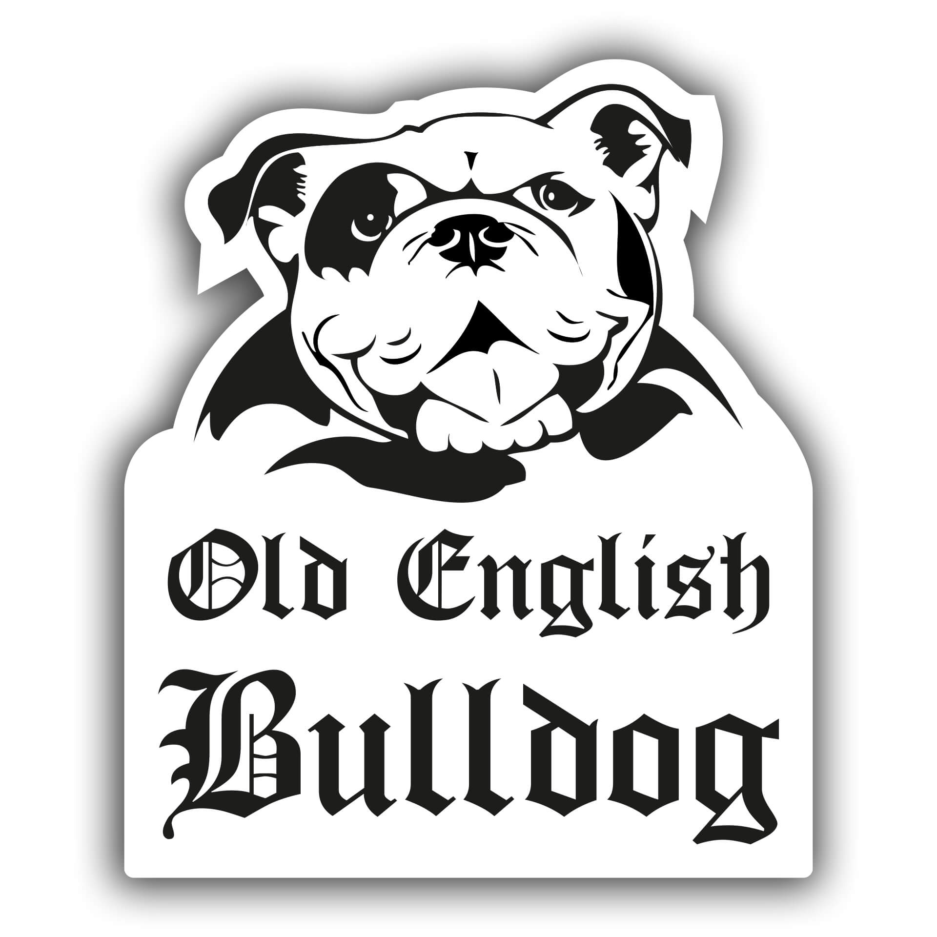 Old English Bulldog Aufkleber Tag