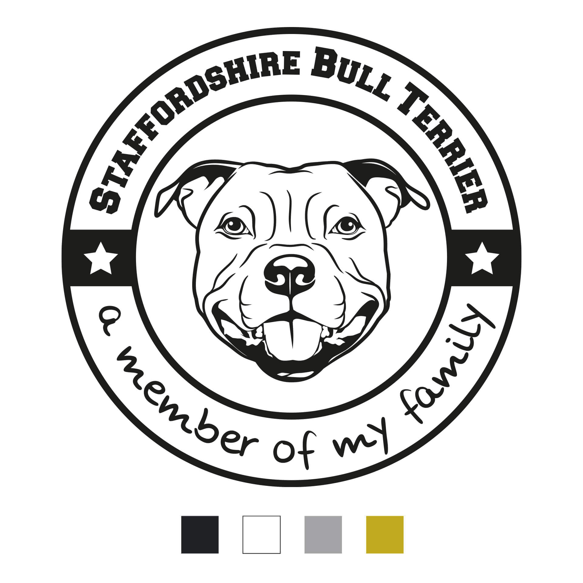 Staffordshire Bullterrier Aufkleber Family