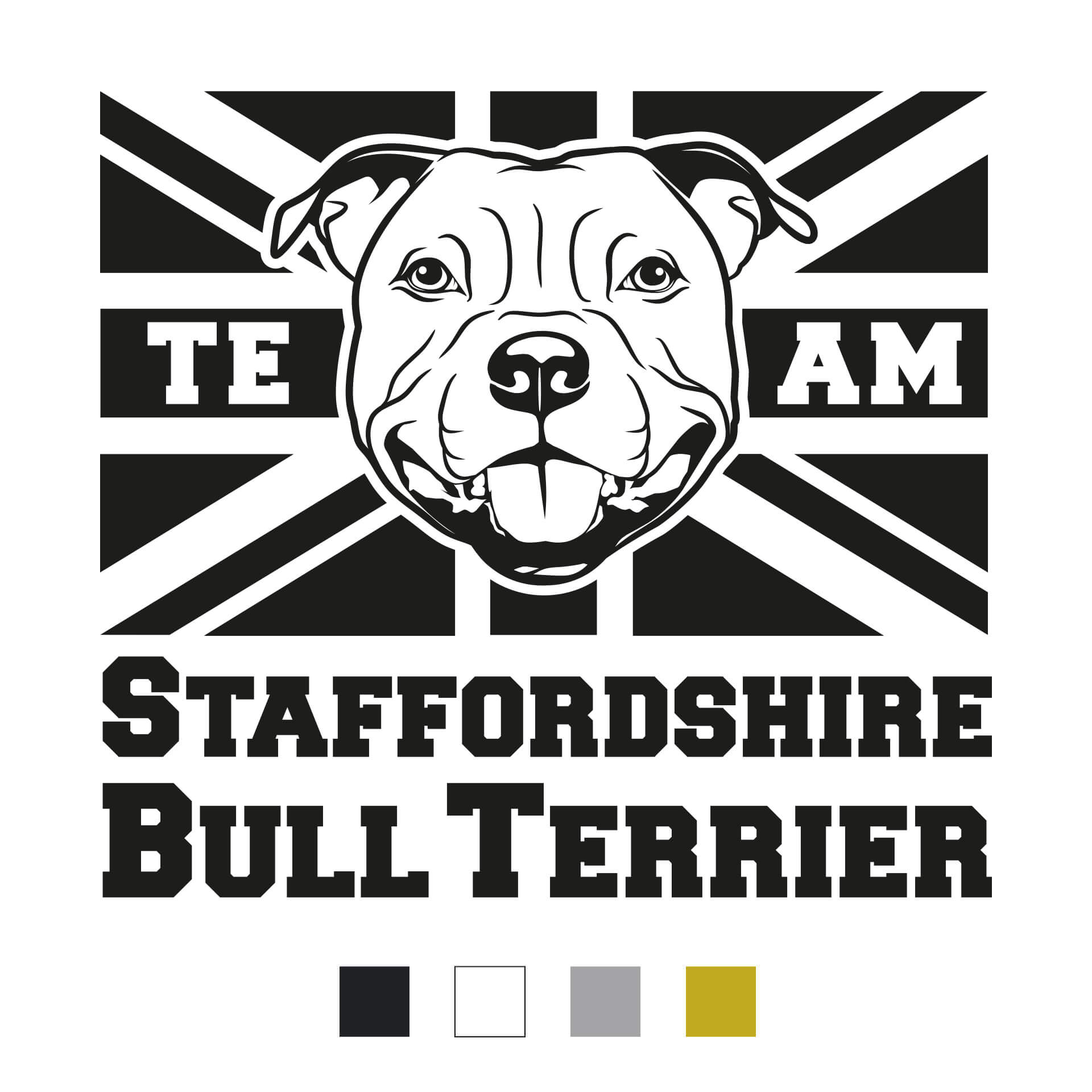 Staffordshire Bullterrier Aufkleber Team