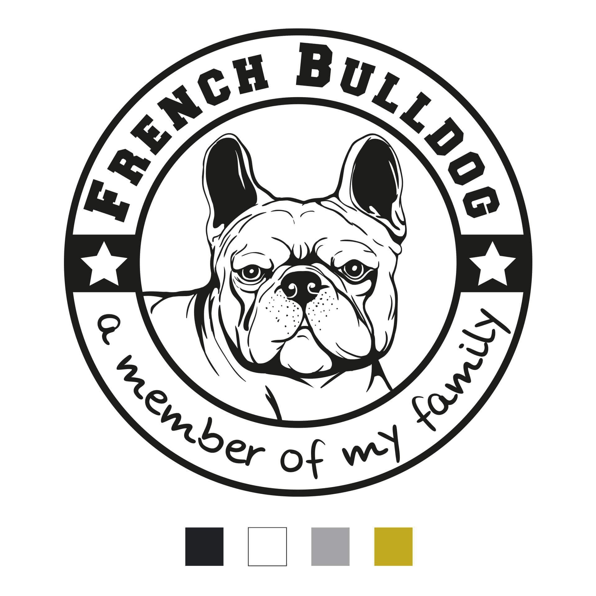 French Bulldog Aufkleber Family