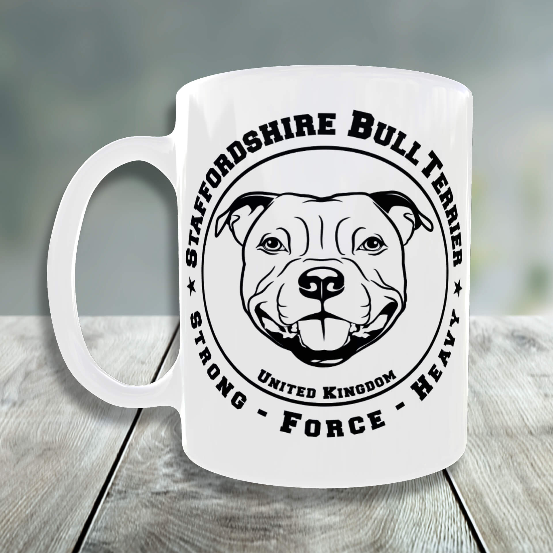 Staffordshire Bullterrier Tasse SFH links