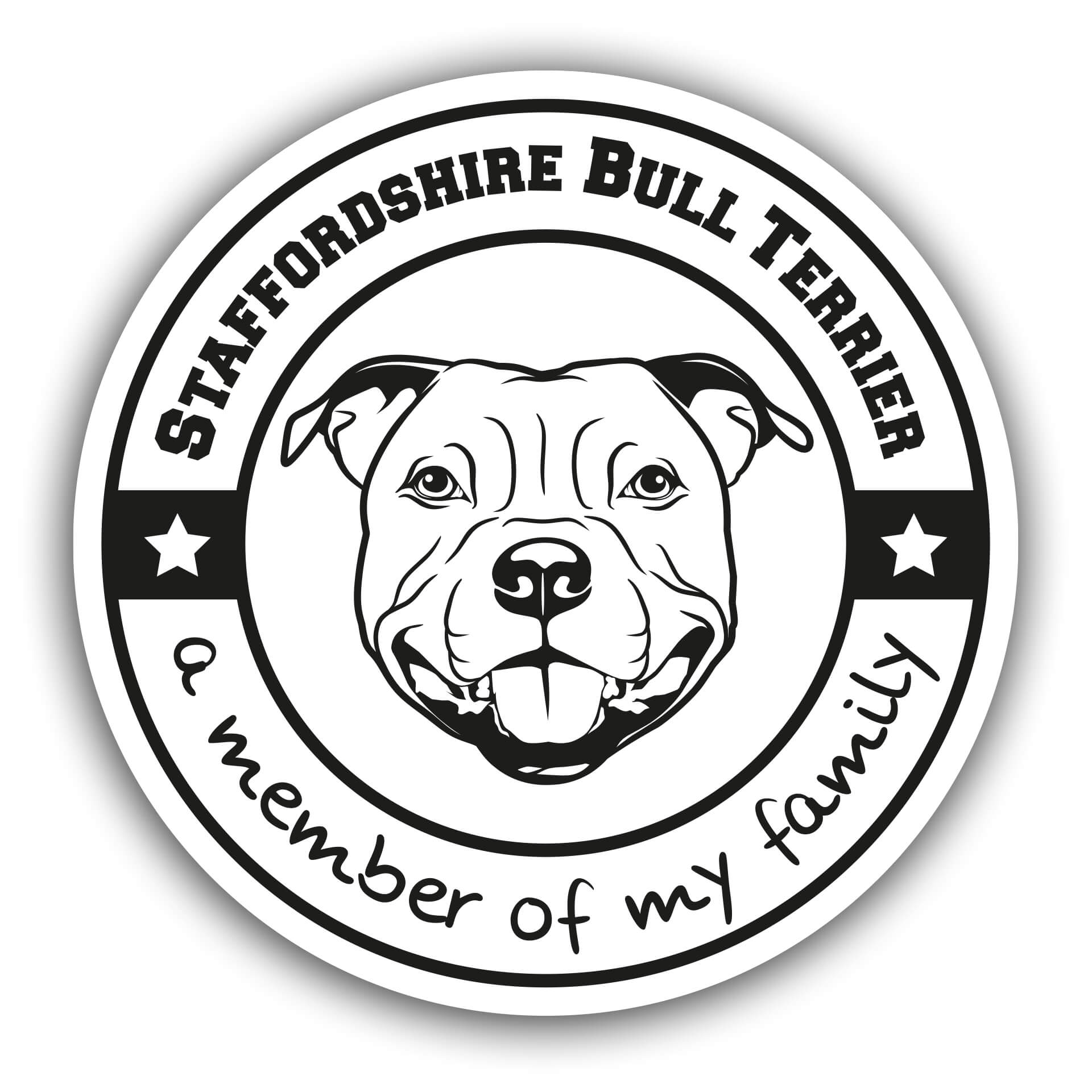 Staffordshire Bullterrier Aufkleber Family Print