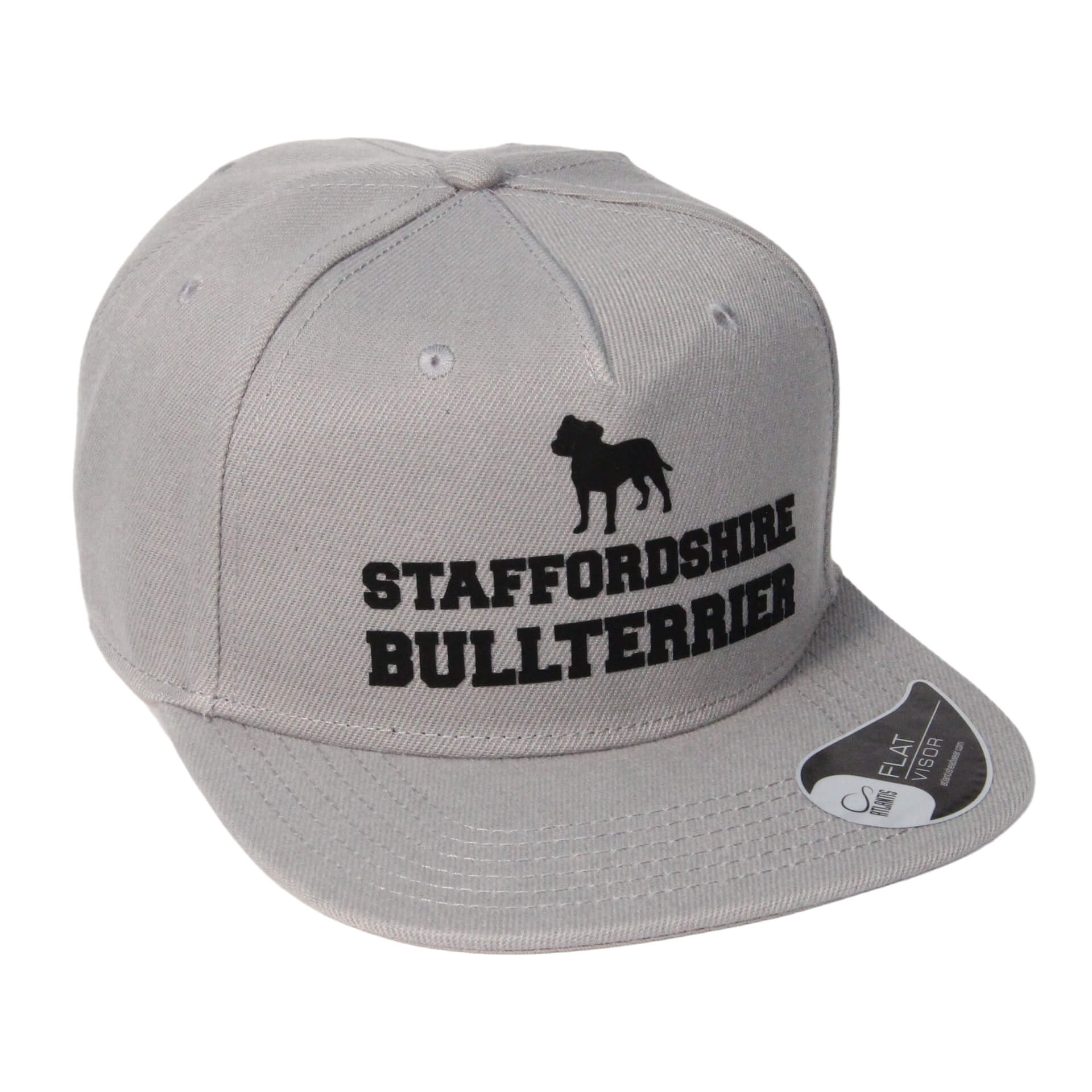 Staffordshire Bullterrier Cap Tag grau rechts